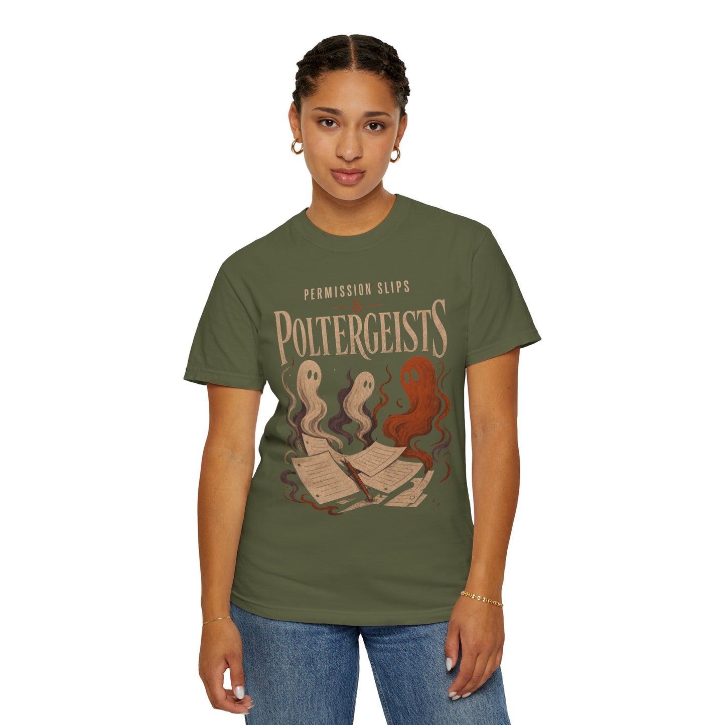 Permission Slips & Poltergeists Comfort Colors Halloween Tee