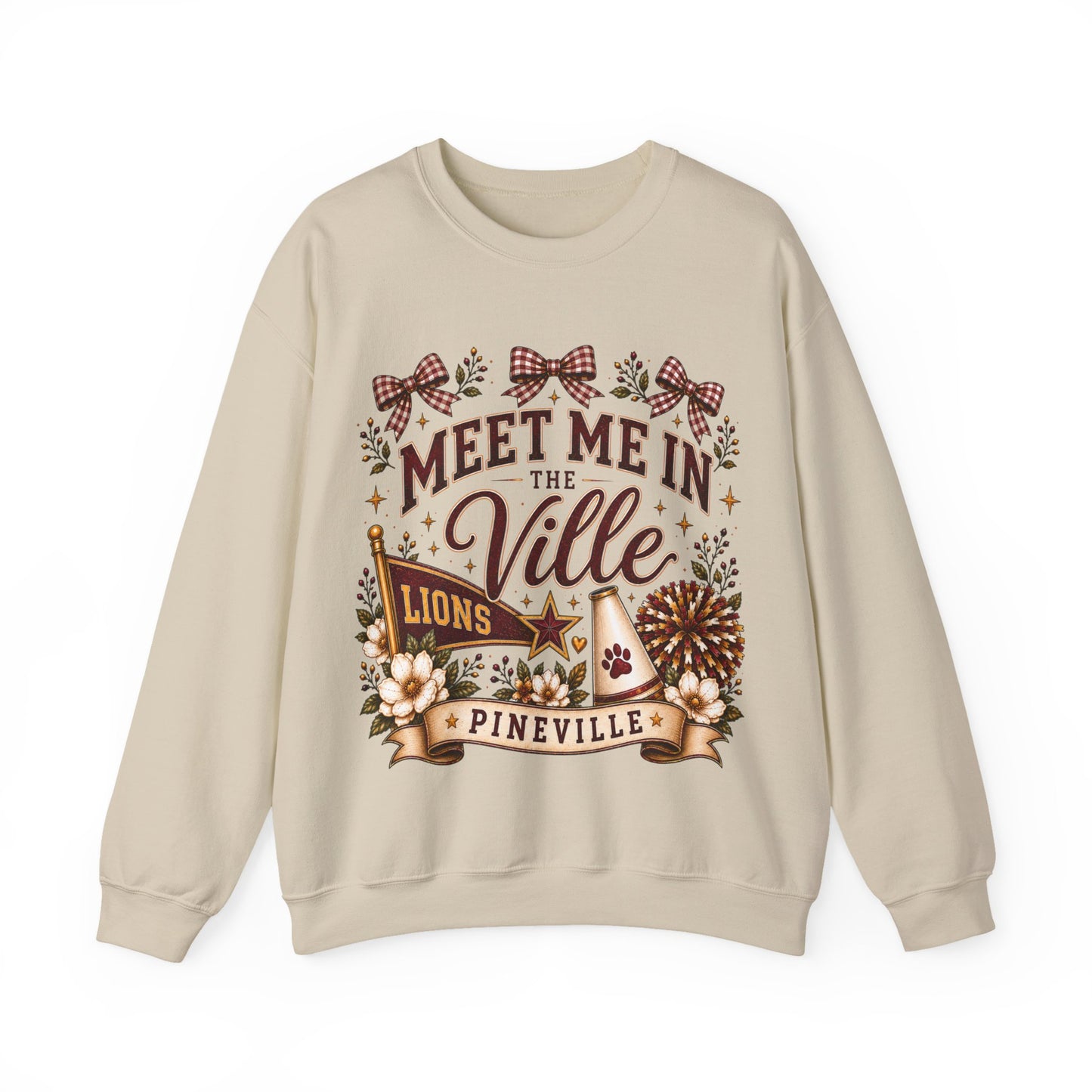 Meet Me in the Ville | Pineville Lions Crewneck Sweatshirt