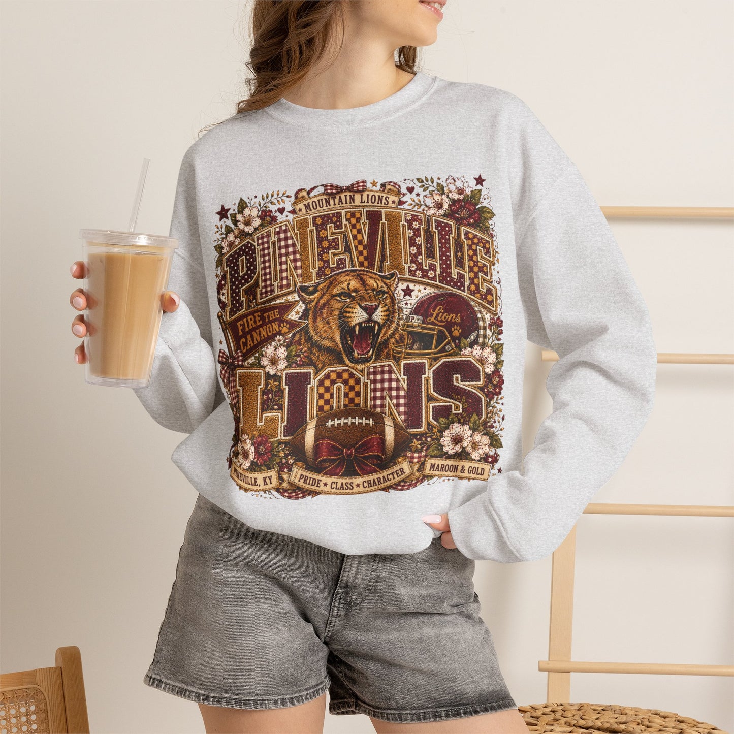 Pineville Lions Cottage Varsity Crewneck