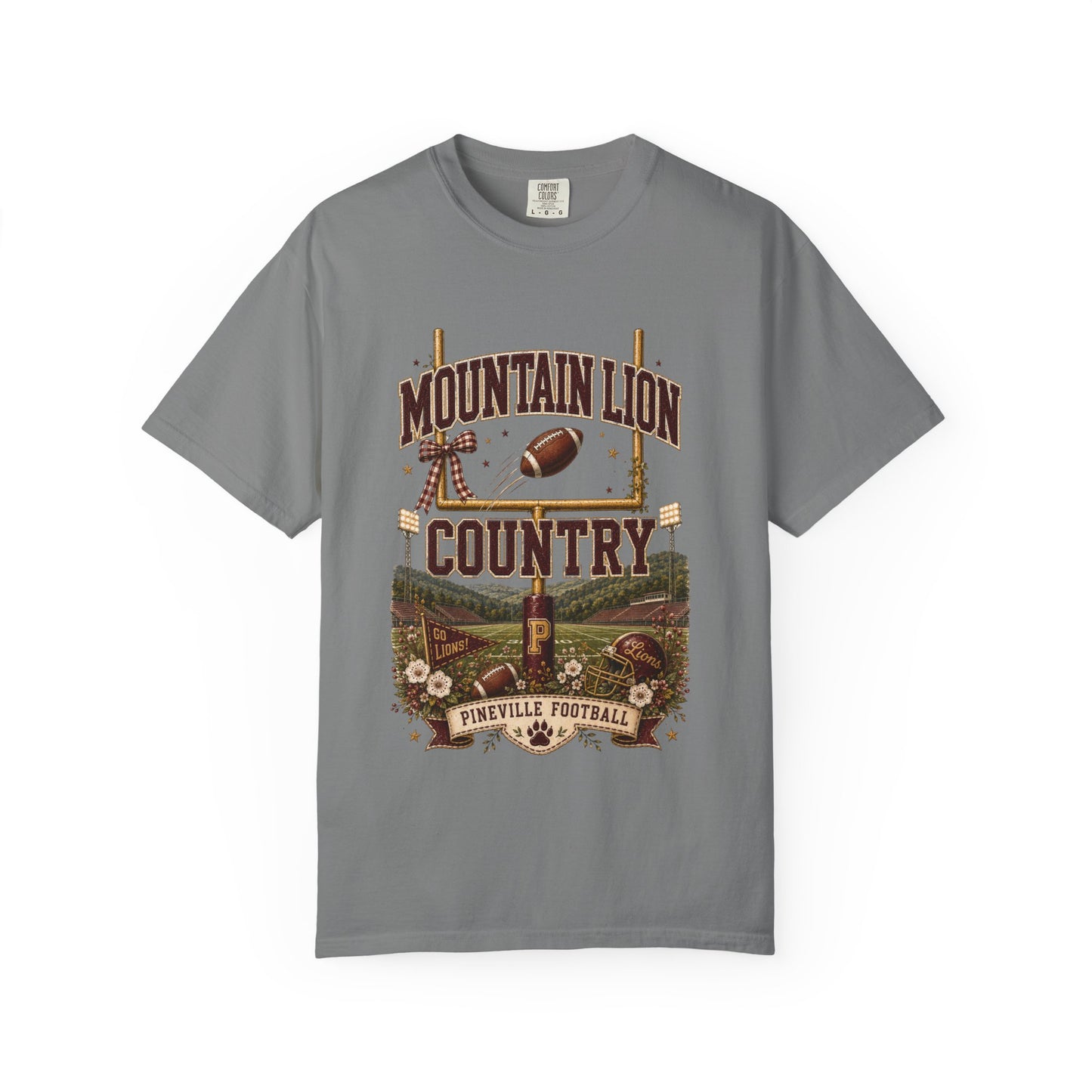 Mountain Lion Country Pineville Football Comfort Colors Tee