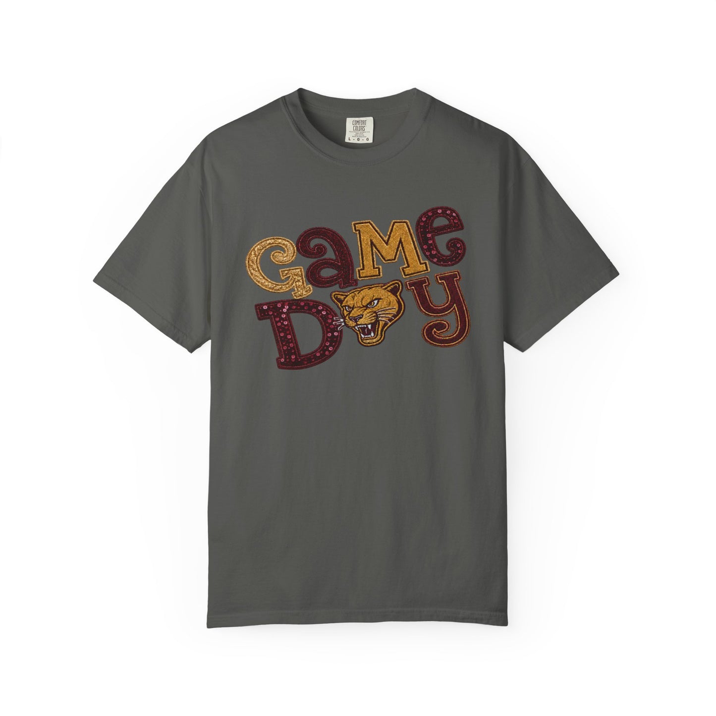 Pineville Lions Patchwork Sparkle Game Day Comfort Colors Tee
