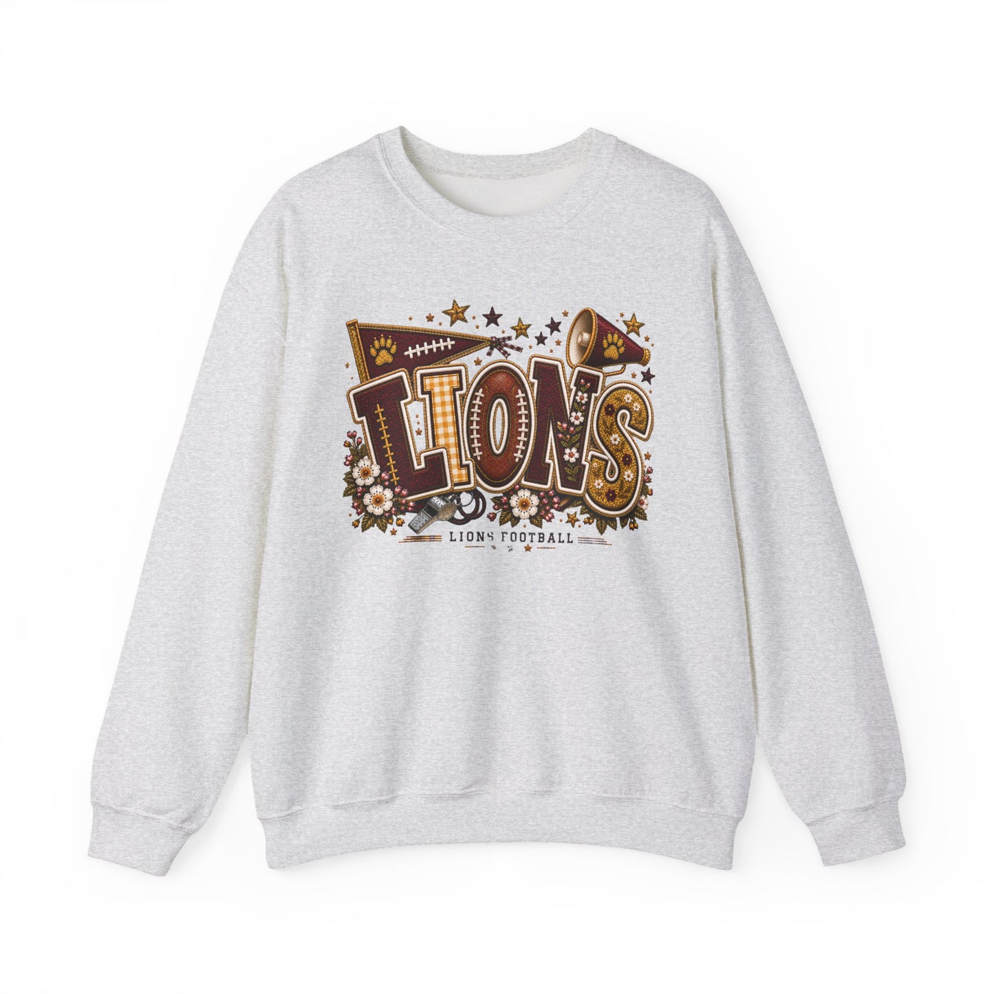 Lions Game Day Patchwork Crewneck