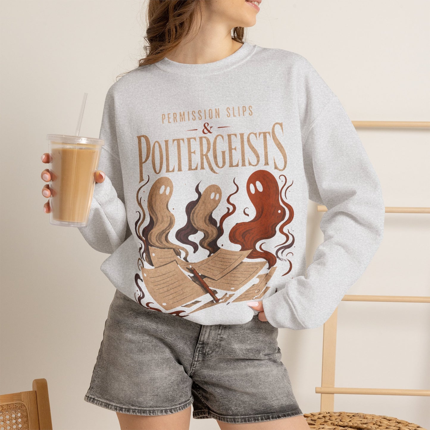 Permission Slips & Poltergeists Halloween Crewneck Sweatshirt