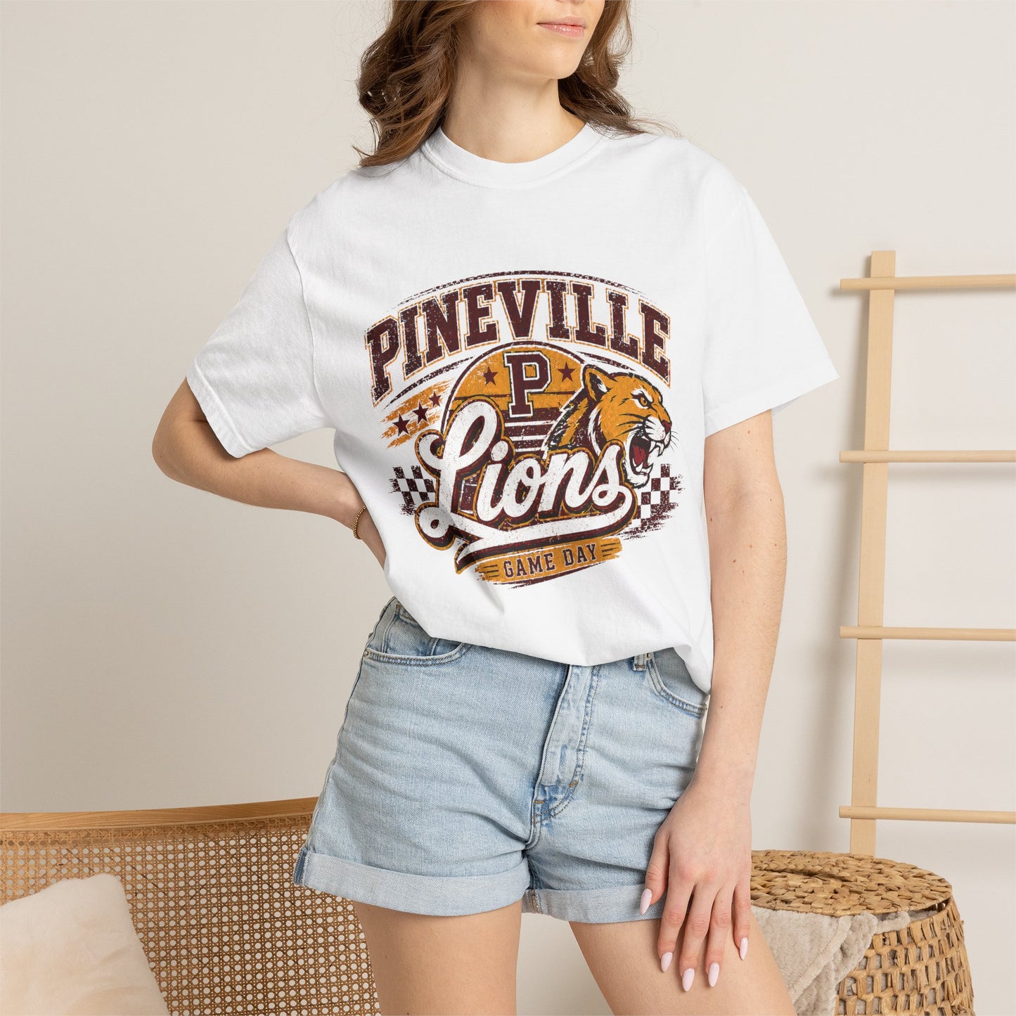 Pineville Lions Game Day T-Shirt — Vintage School Mascot Tee