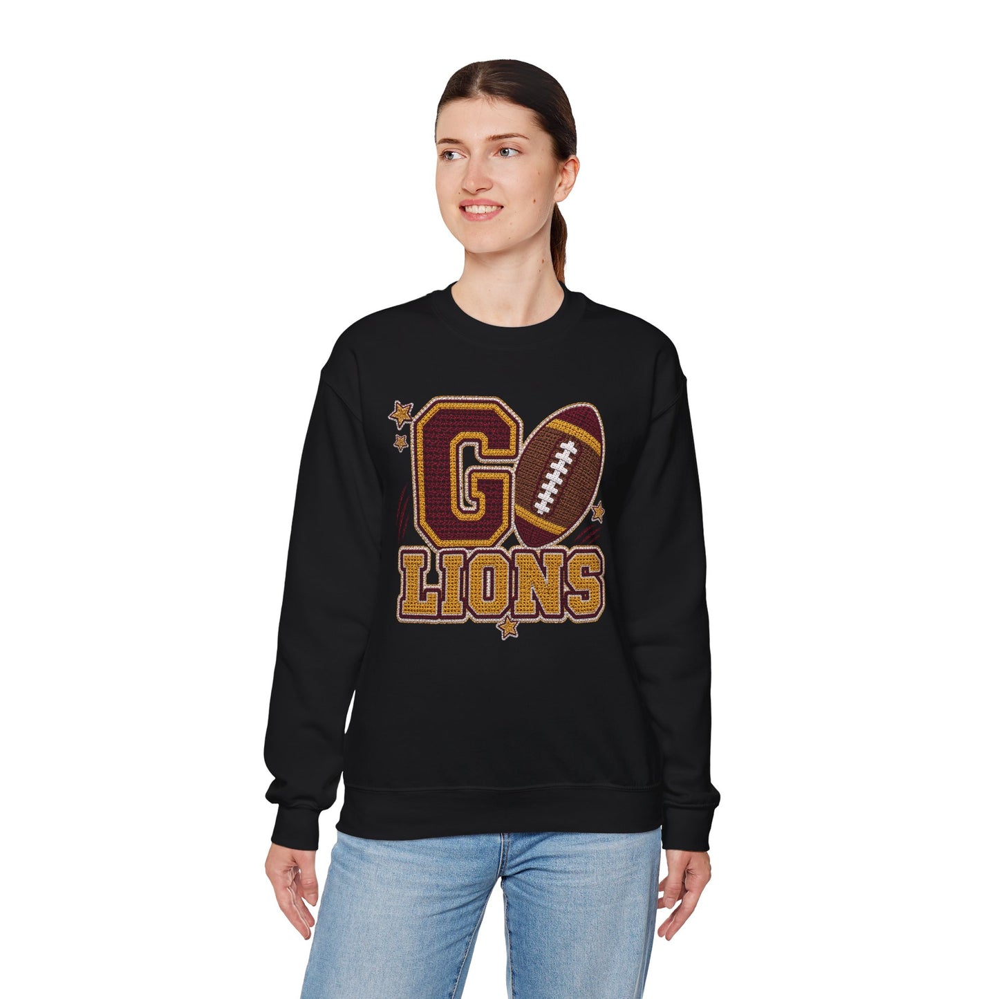 Go Lions Crochet Game Day Crewneck