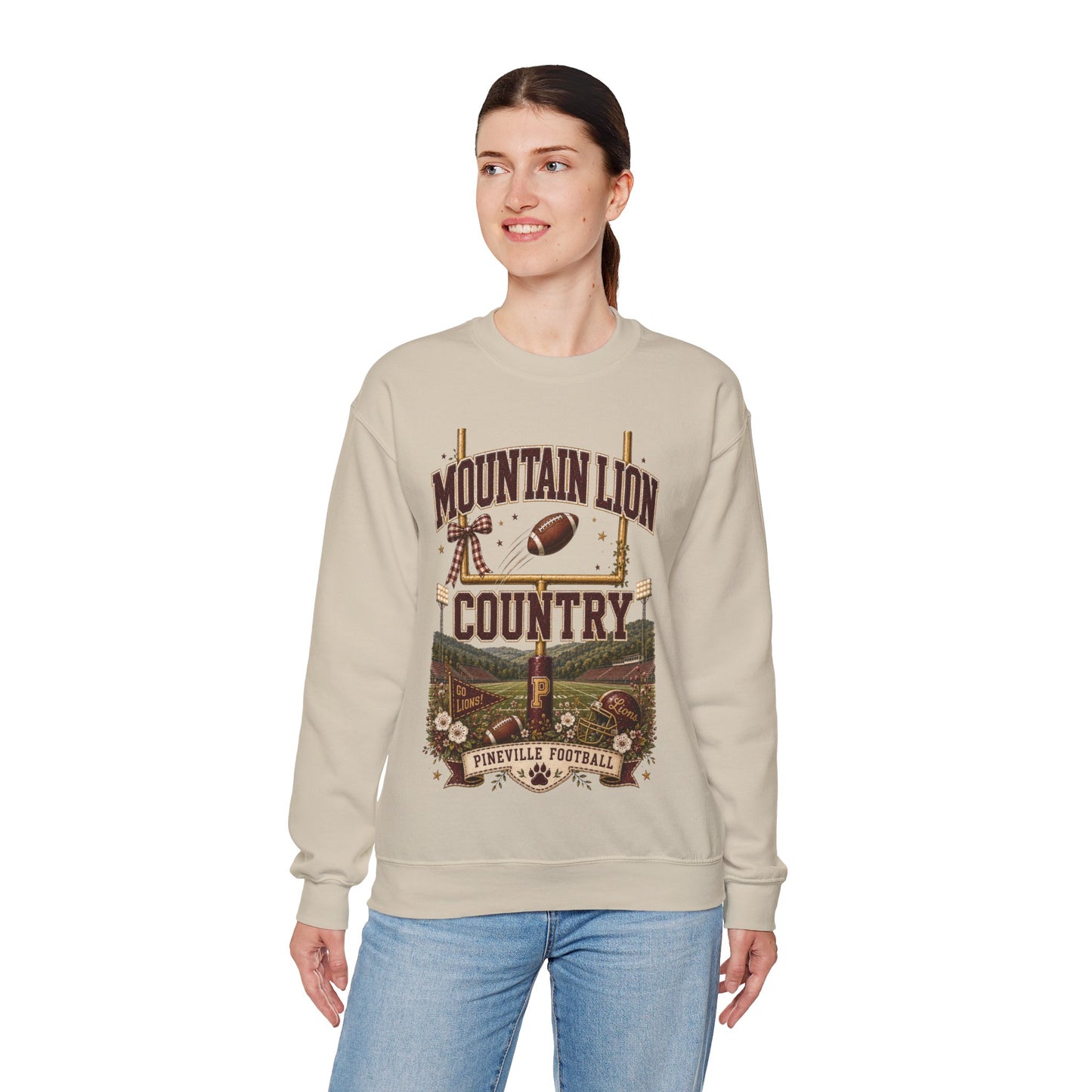Mountain Lion Country Pineville Football Crewneck