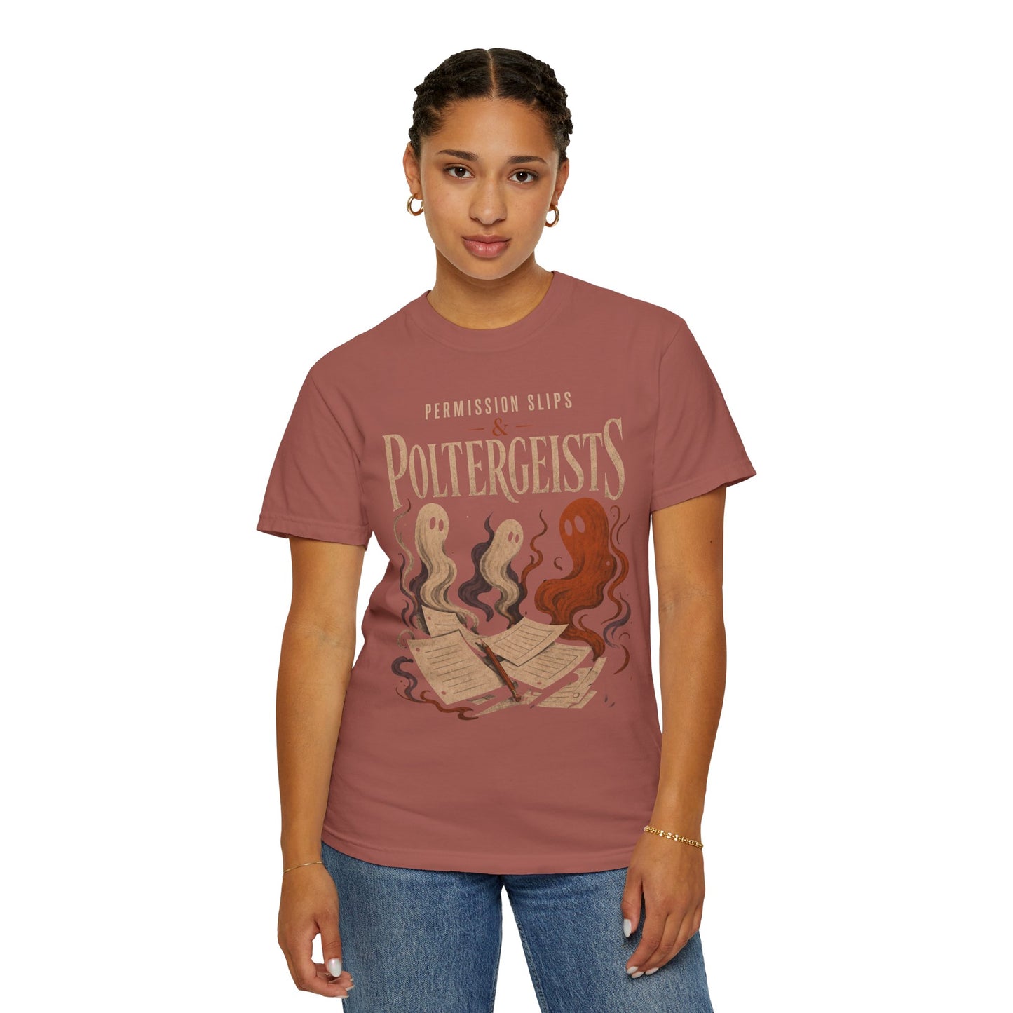 Permission Slips & Poltergeists Comfort Colors Halloween Tee