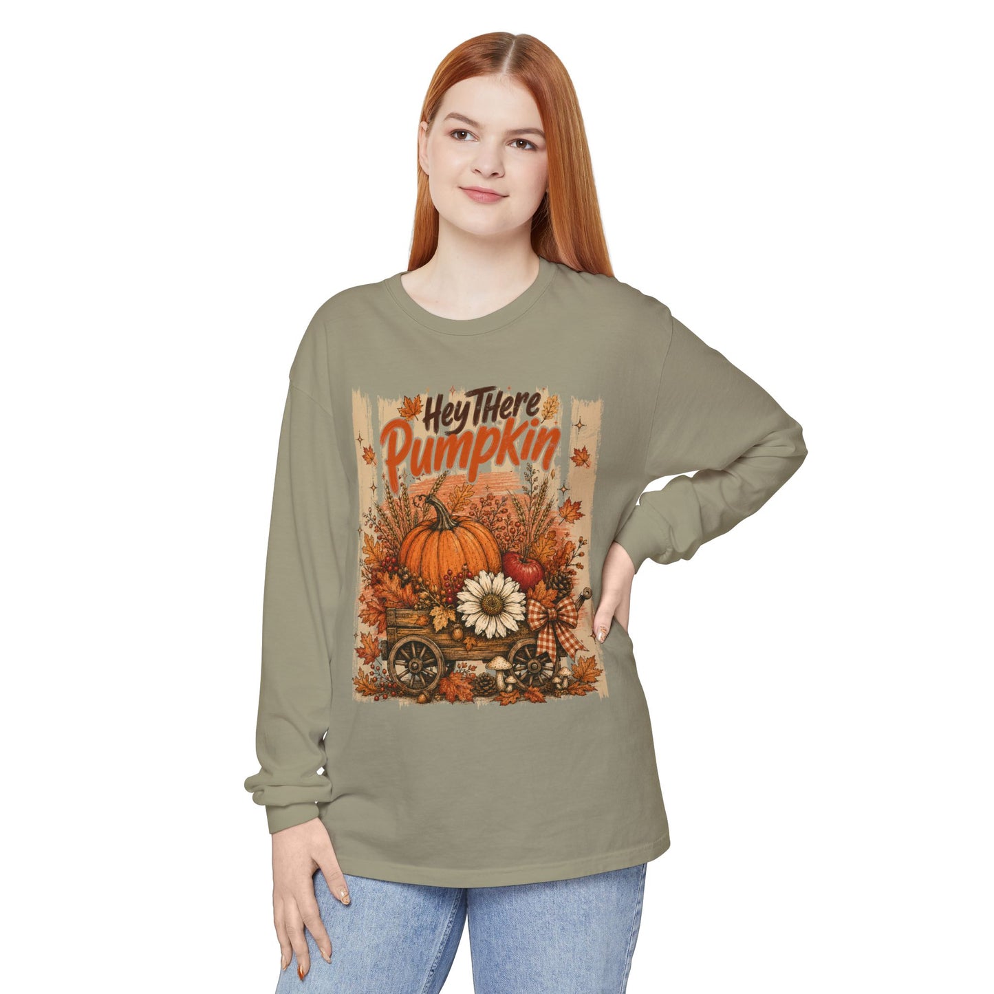 Hey There Pumpkin | Comfort Colors Long Sleeve Tee