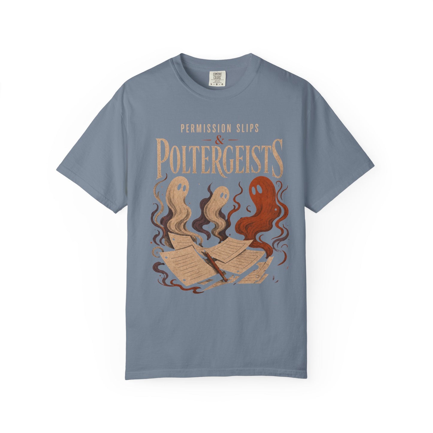 Permission Slips & Poltergeists Comfort Colors Halloween Tee