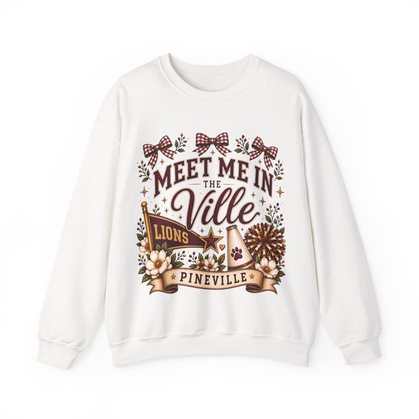 Meet Me in the Ville | Pineville Lions Crewneck Sweatshirt