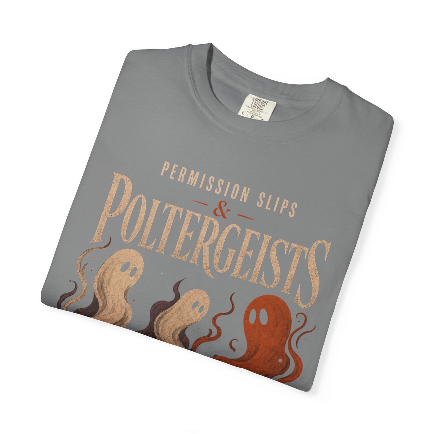 Permission Slips & Poltergeists Comfort Colors Halloween Tee