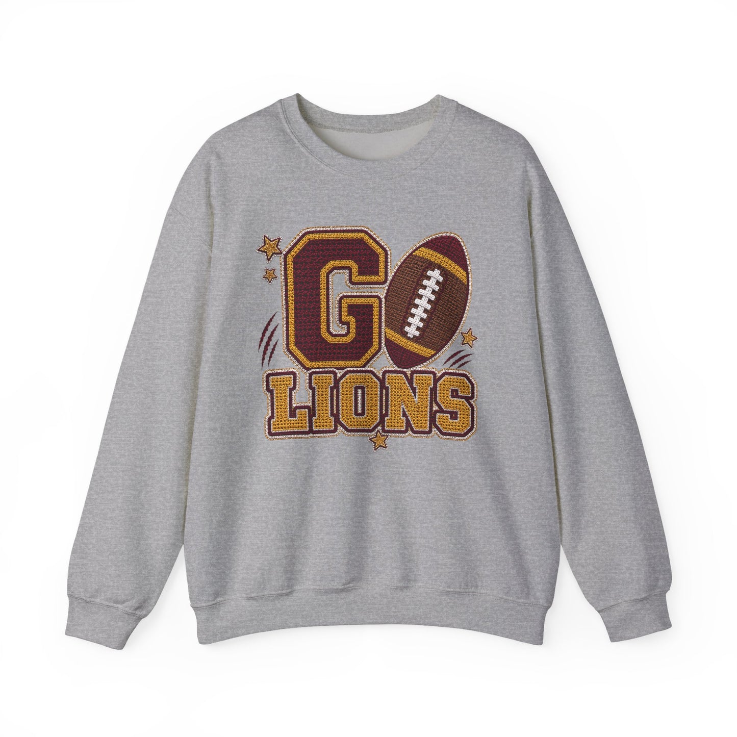 Go Lions Crochet Game Day Crewneck