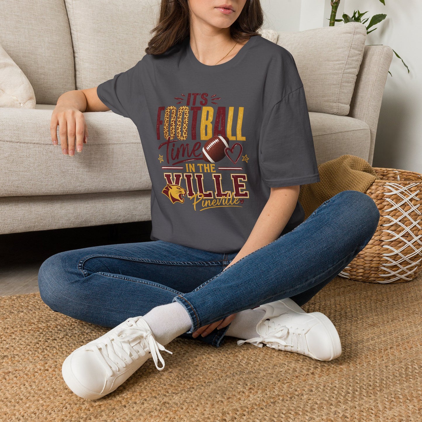 It’s Football Time in the Ville | Pineville Mountain Lions Game Day Gildan Graphic Tee