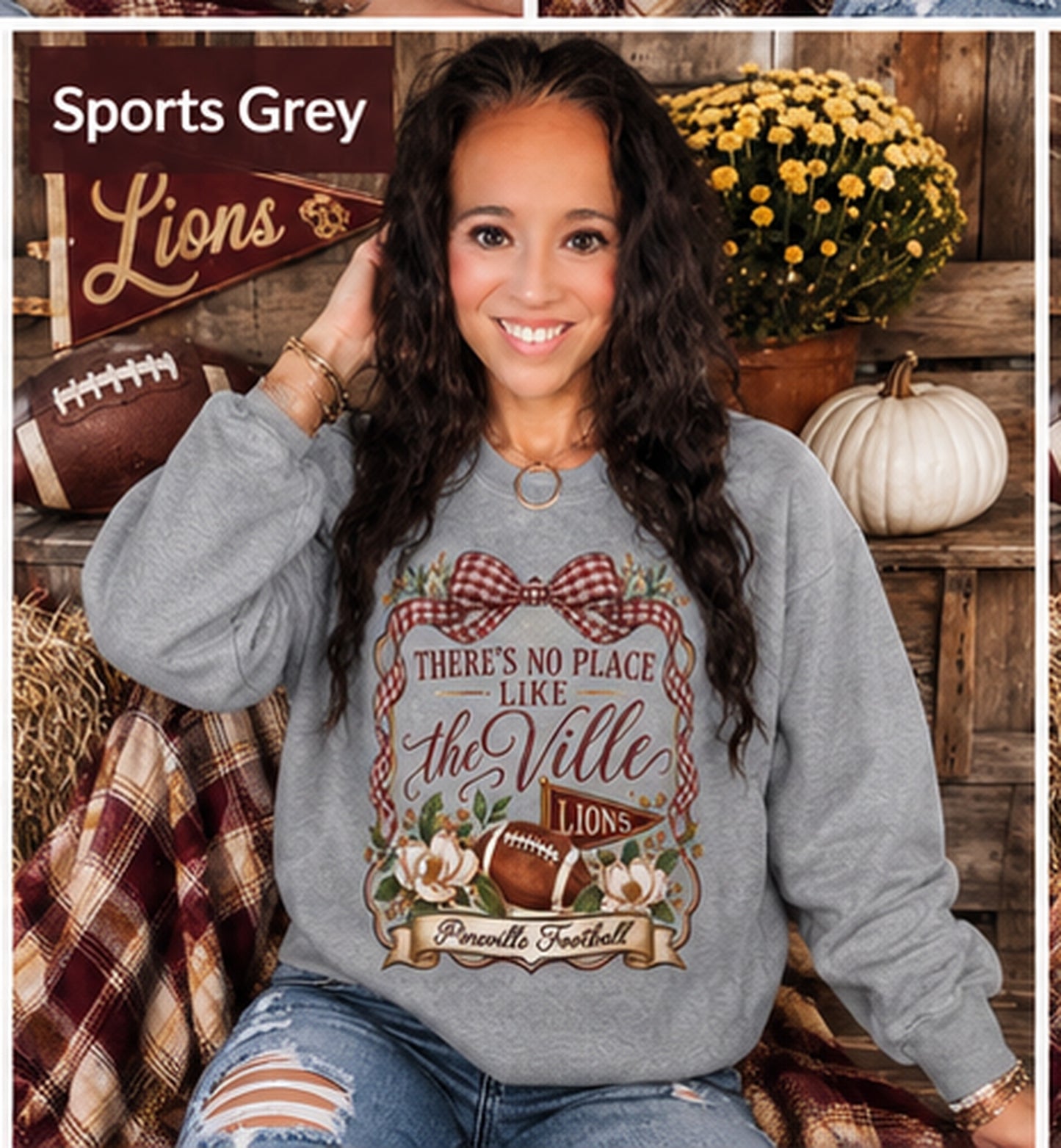 There’s No Place Like the Ville Pineville Lions Crewneck Sweatshirt