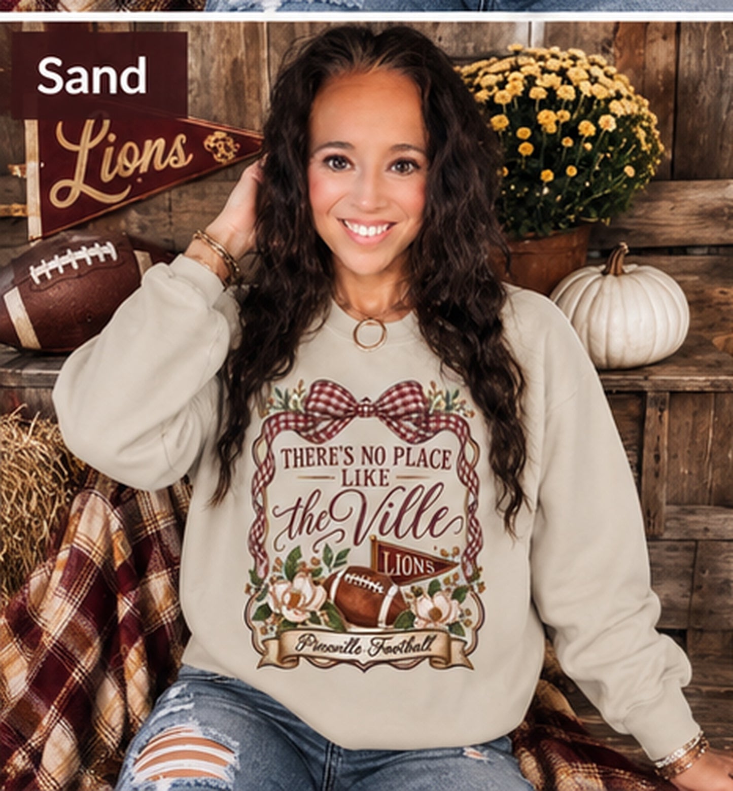 There’s No Place Like the Ville Pineville Lions Crewneck Sweatshirt