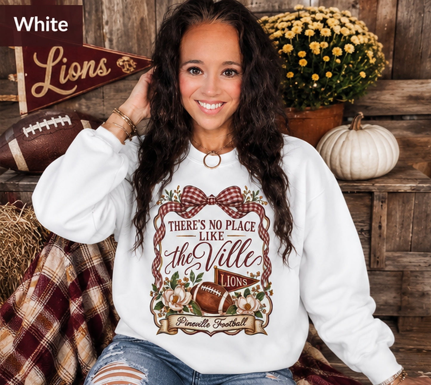 There’s No Place Like the Ville Pineville Lions Crewneck Sweatshirt