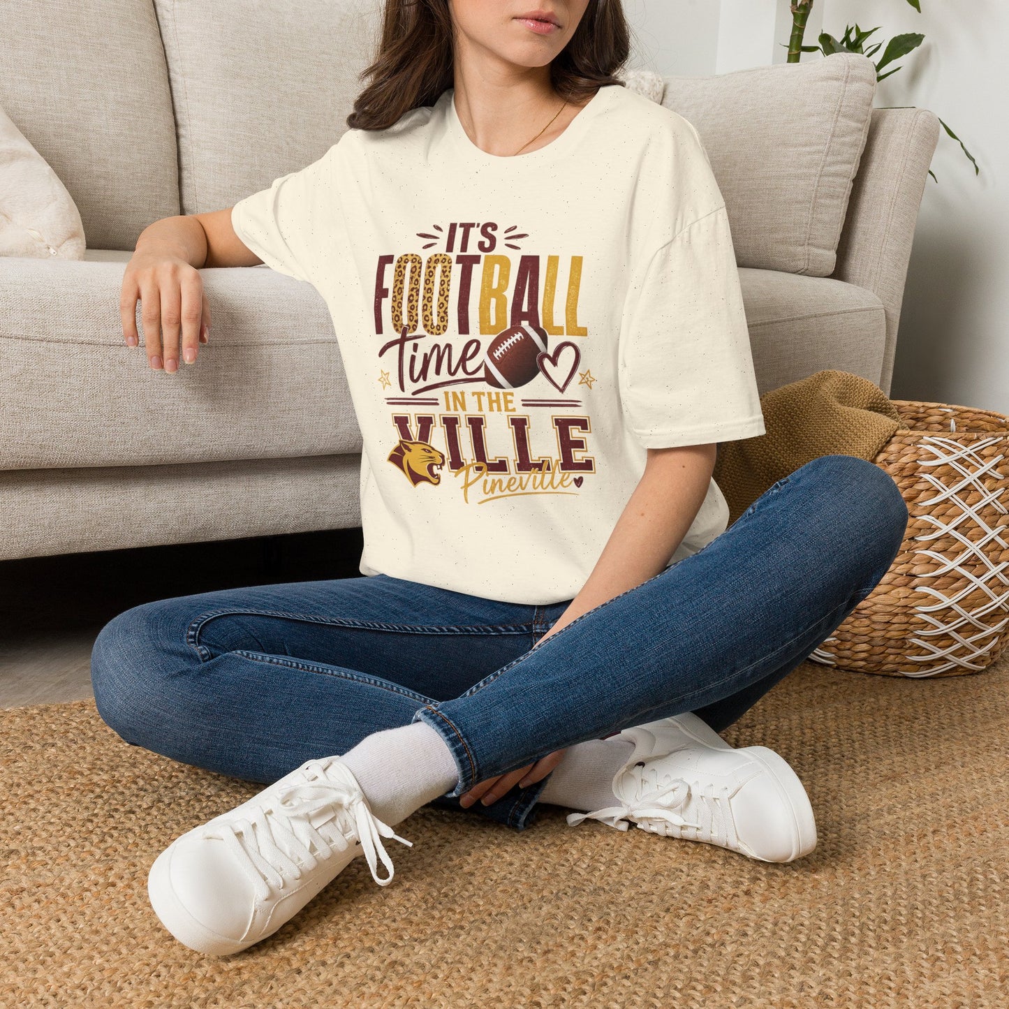 It’s Football Time in the Ville | Pineville Mountain Lions Game Day Gildan Graphic Tee