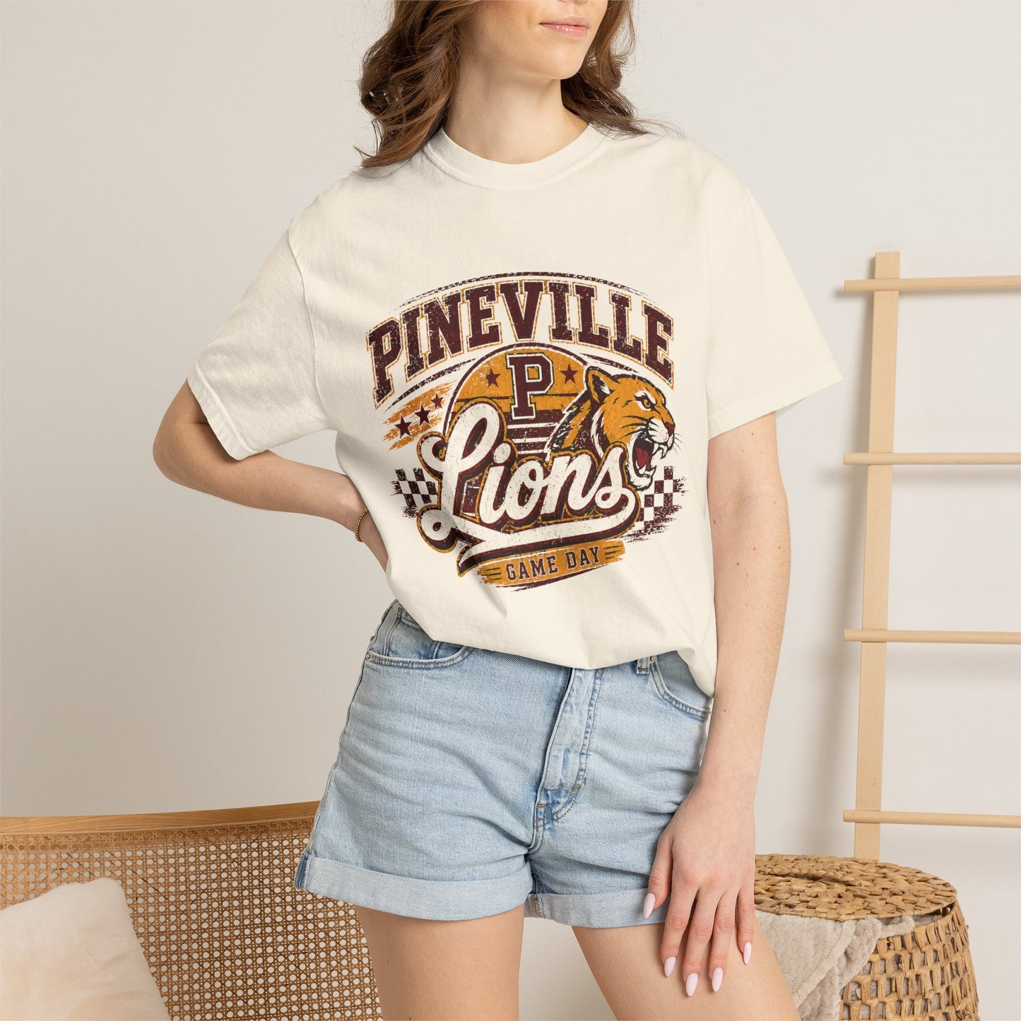 Pineville Lions Game Day T-Shirt — Vintage School Mascot Tee