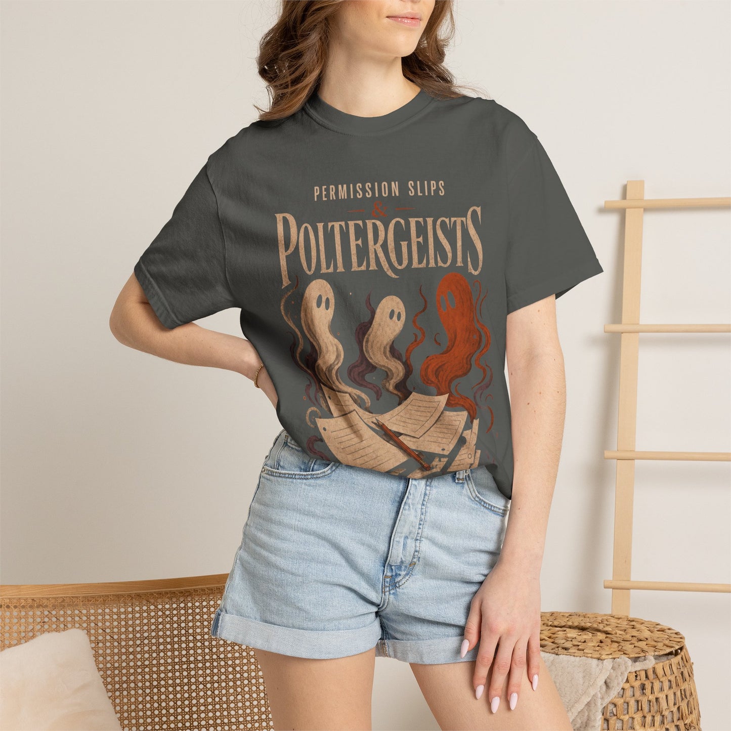 Permission Slips & Poltergeists Comfort Colors Halloween Tee