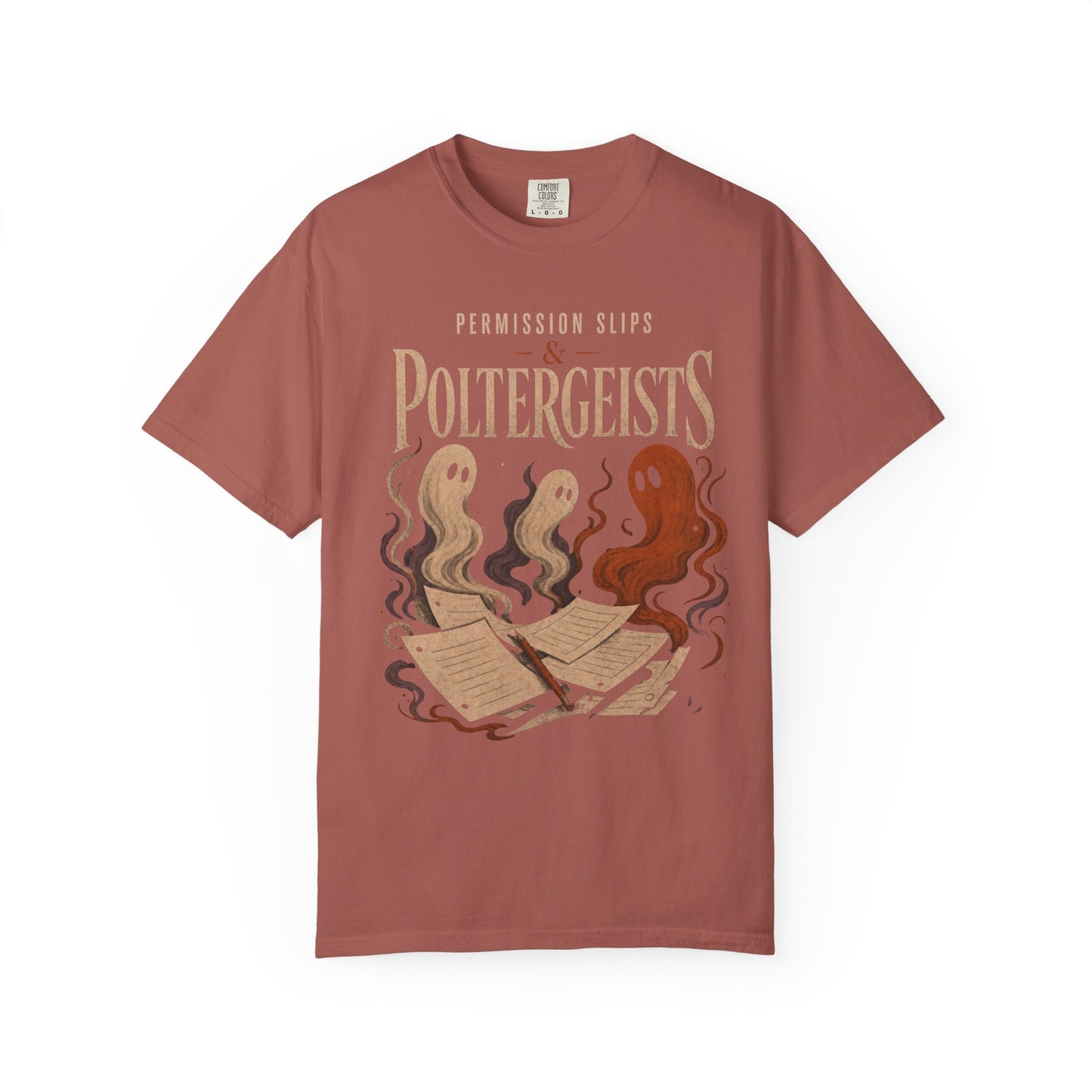Permission Slips & Poltergeists Comfort Colors Halloween Tee