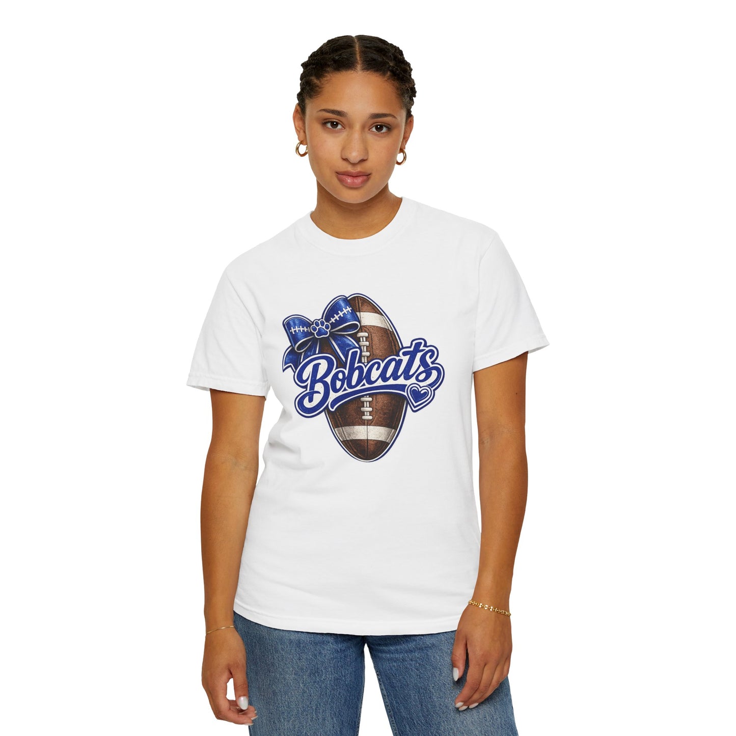 Bell County Bobcats Football Bow Comfort Colors® Tee