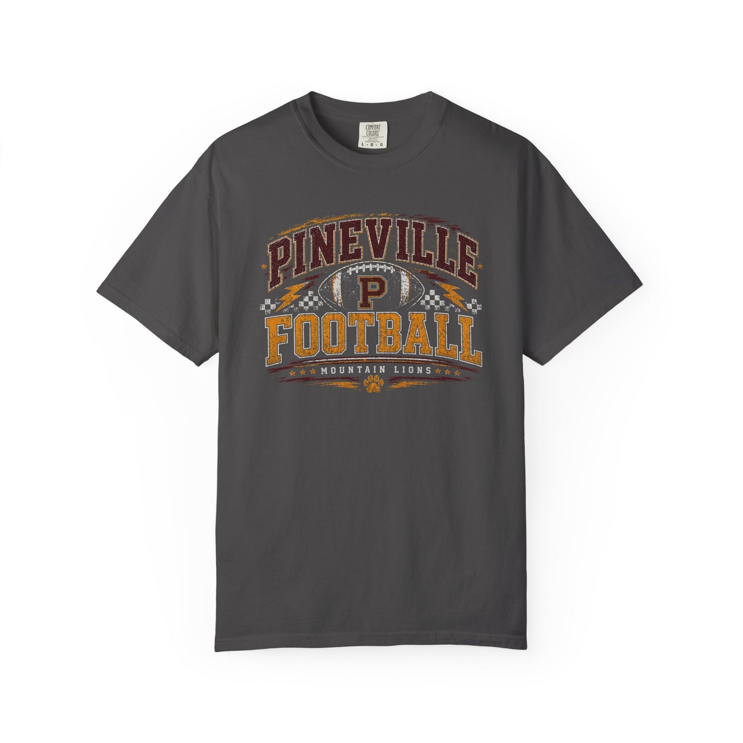 Pineville Mountain Lions Football Graphic Tee | Comfort Colors 1717 | Chasing Grace Boutique Exclusive