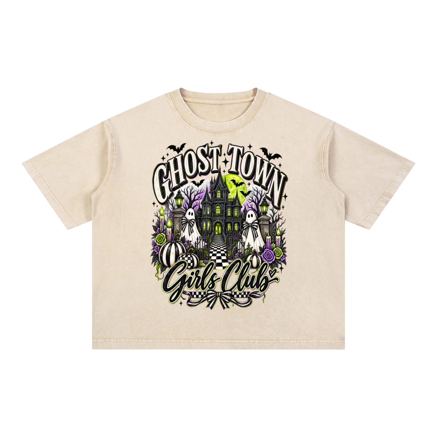 Ghost Town Girls Club Mineral Wash Boxy Tee