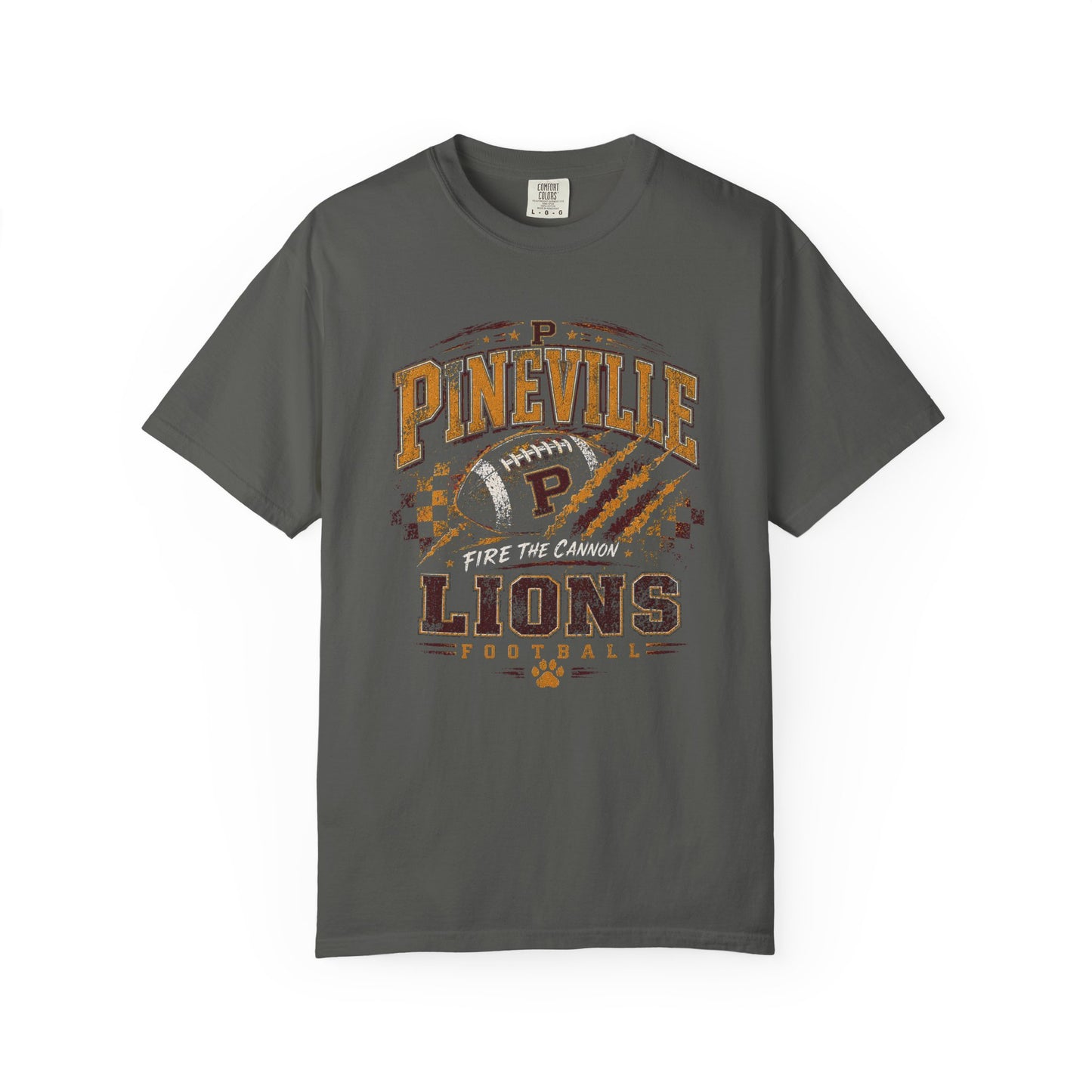 Pineville Lions “Fire the Cannon” Football Graphic Comfort Colors Tee