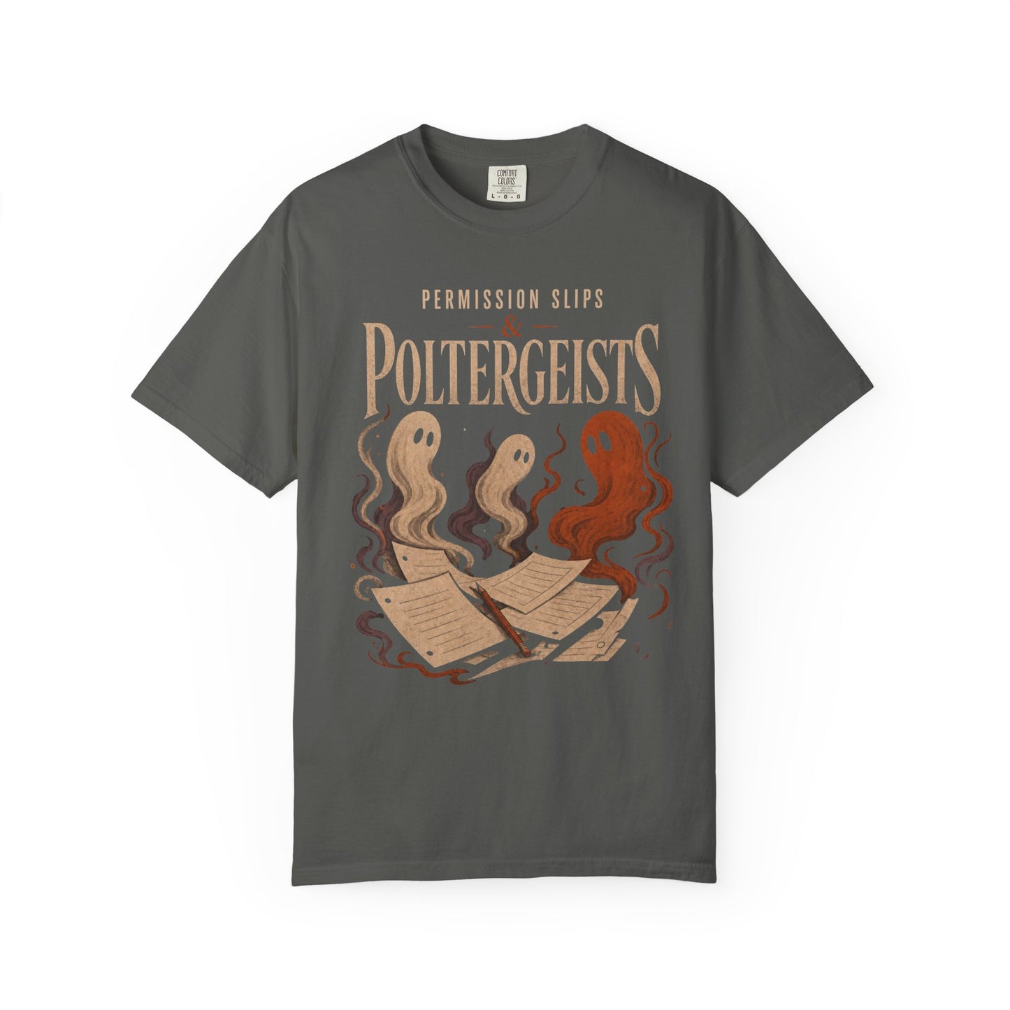Permission Slips & Poltergeists Comfort Colors Halloween Tee