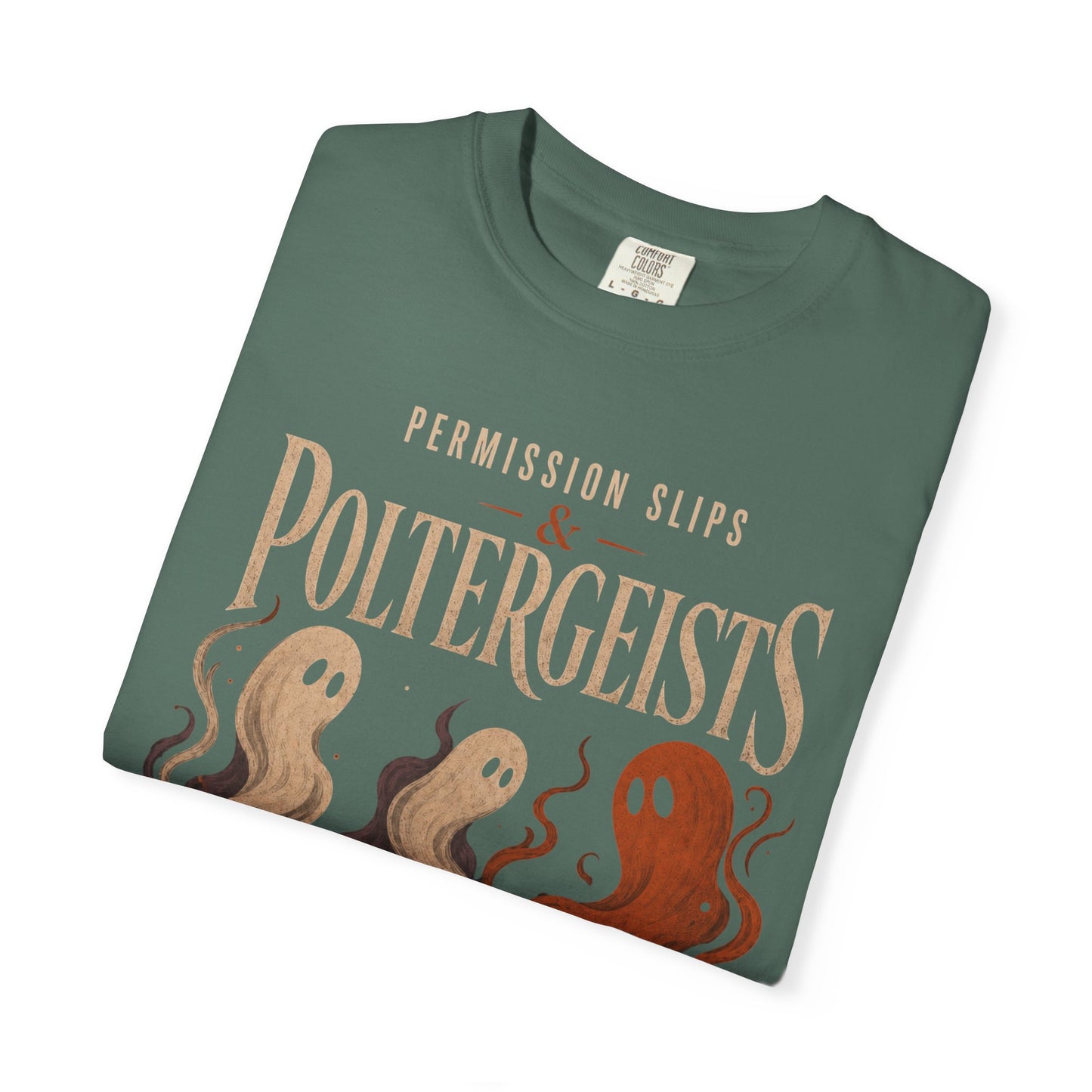 Permission Slips & Poltergeists Comfort Colors Halloween Tee