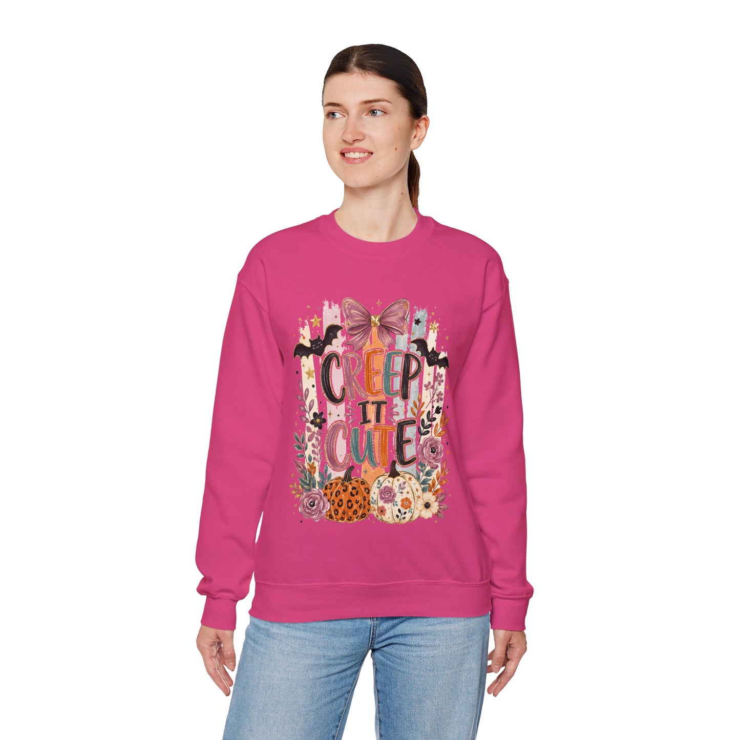 Cute Halloween Sweatshirt, Creep It Cute Crewneck, Colorful Halloween Shirt, Girly Halloween Sweatshirt, Spooky Season Crewneck