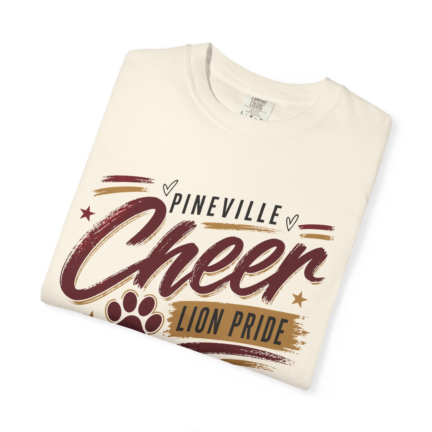 Pineville Cheer T-Shirt — Lion Pride Paw Graphic School Spirit Tee