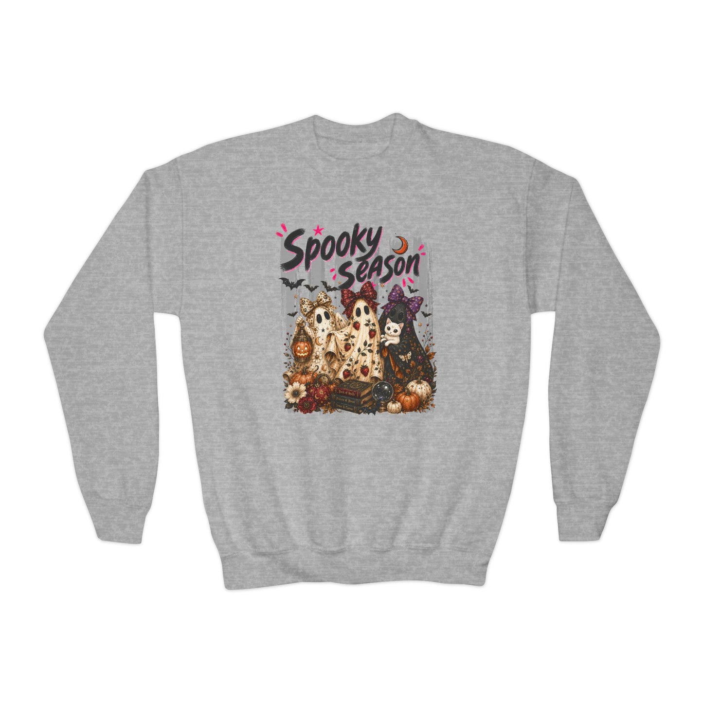 Spooky Season Ghost Group | Youth Crewneck Sweatshirt