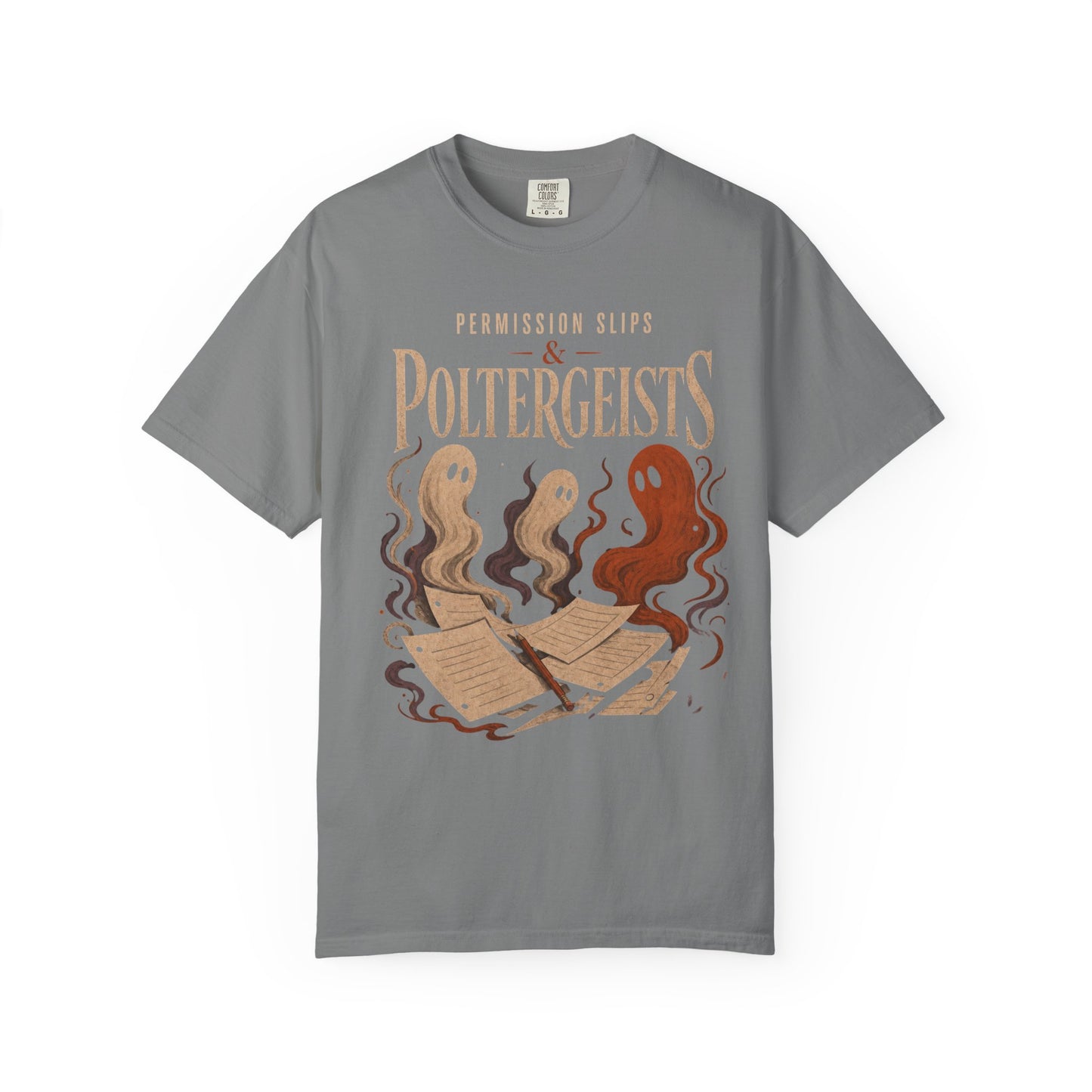Permission Slips & Poltergeists Comfort Colors Halloween Tee