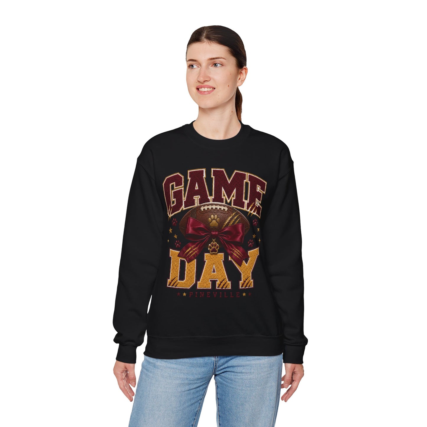 Pineville Lions Bow Game Day Crewneck