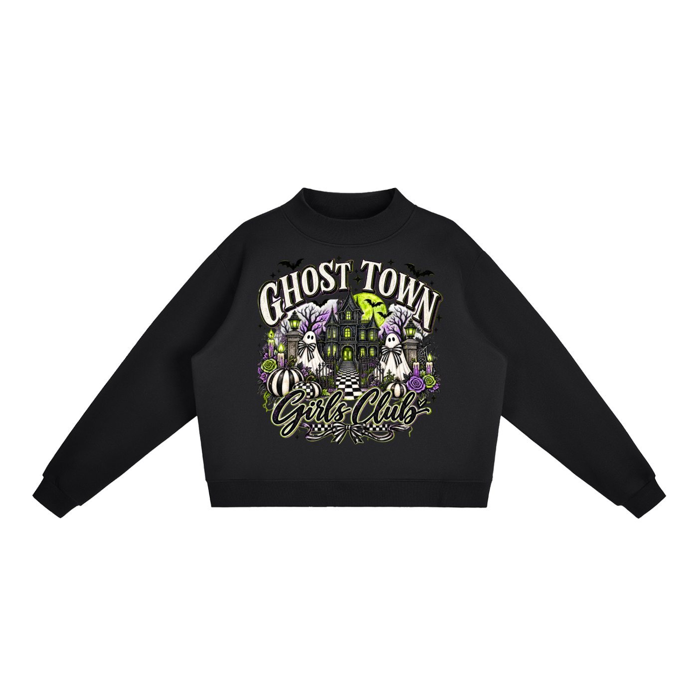 Ghost Town Girls Club Oversized Mock Neck Sweatshirt