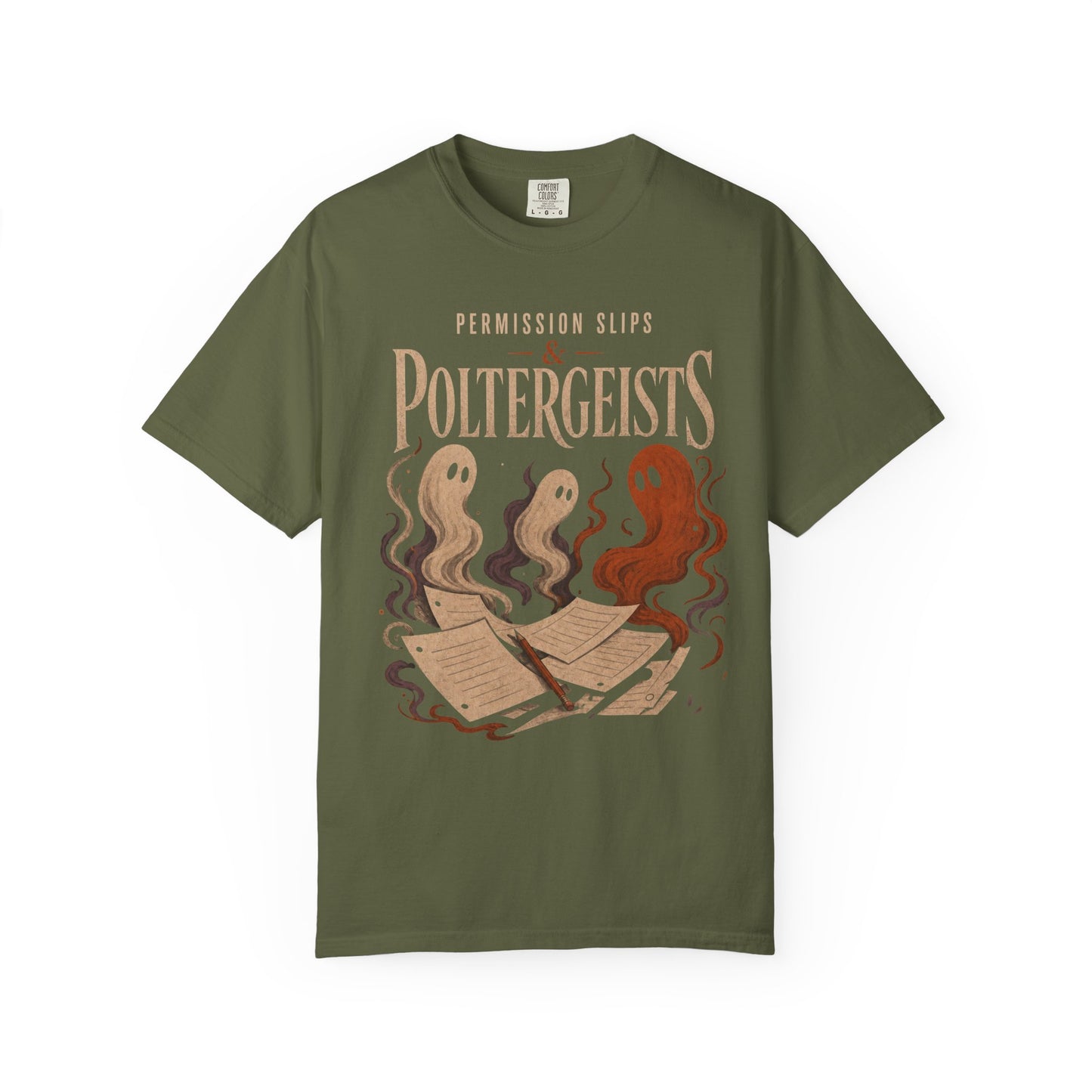 Permission Slips & Poltergeists Comfort Colors Halloween Tee