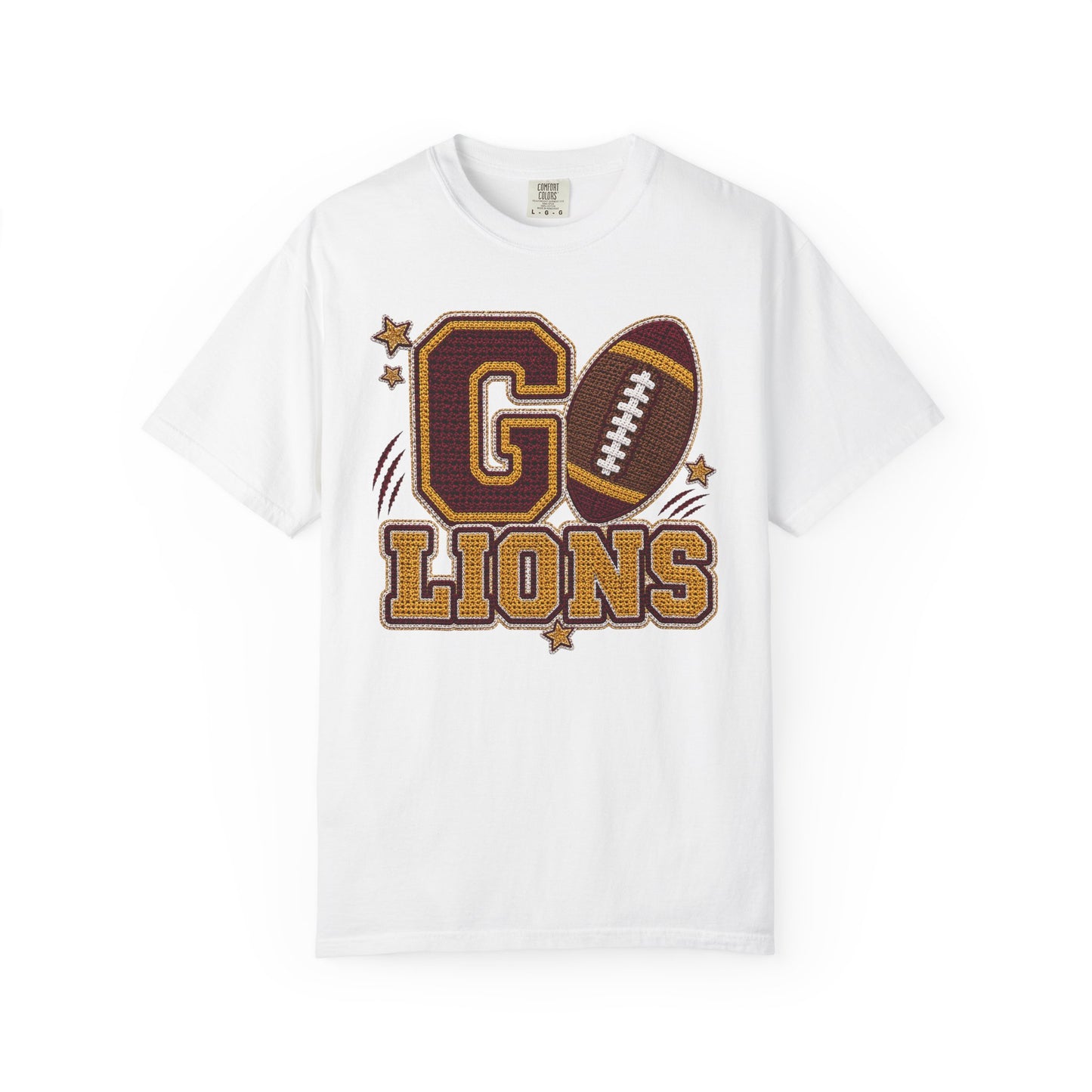 Go Lions Crochet Game Day Comfort Colors Tee