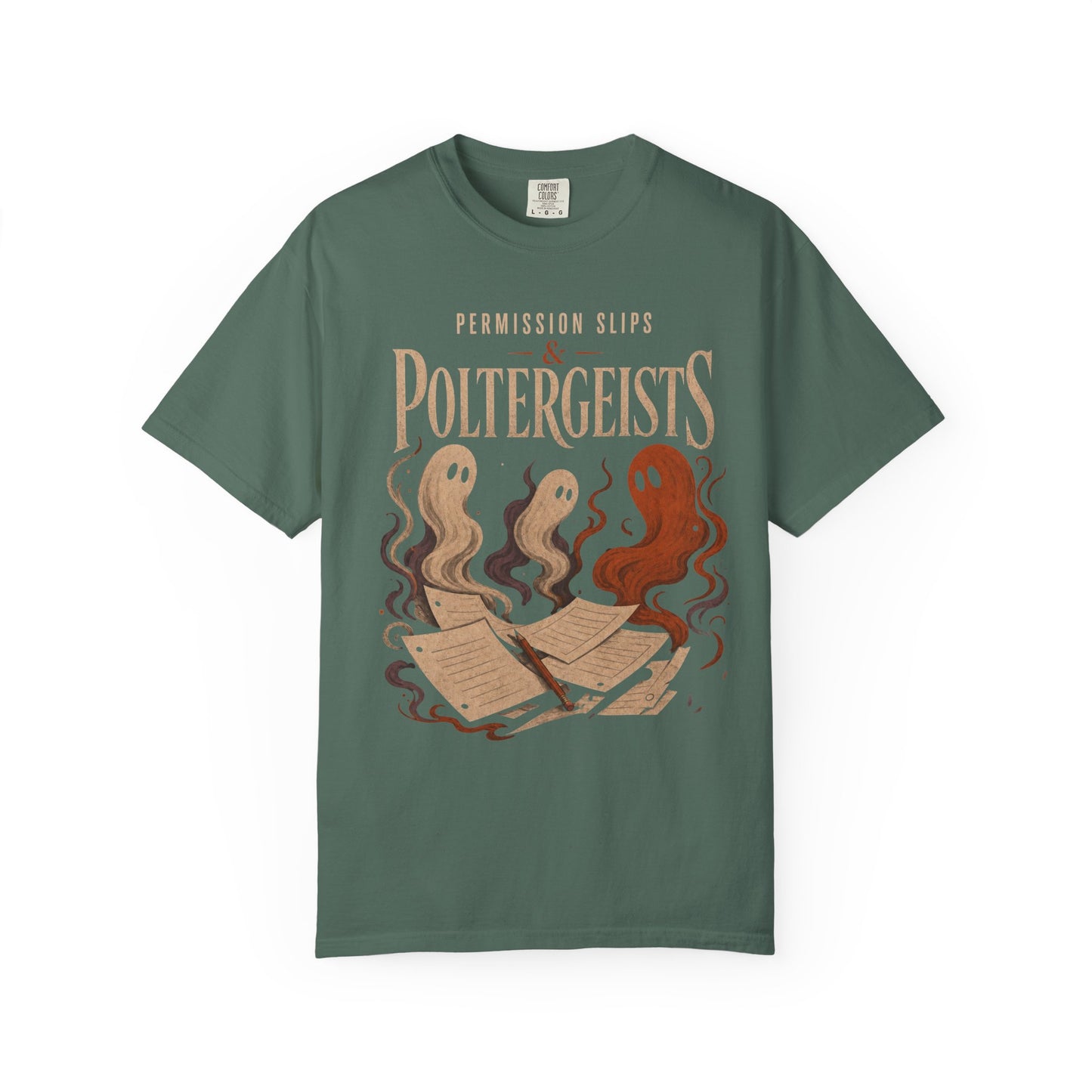 Permission Slips & Poltergeists Comfort Colors Halloween Tee