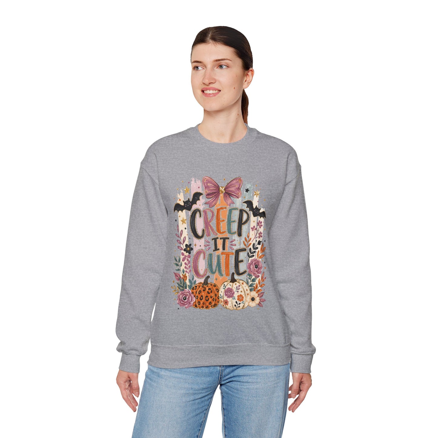 Cute Halloween Sweatshirt, Creep It Cute Crewneck, Colorful Halloween Shirt, Girly Halloween Sweatshirt, Spooky Season Crewneck