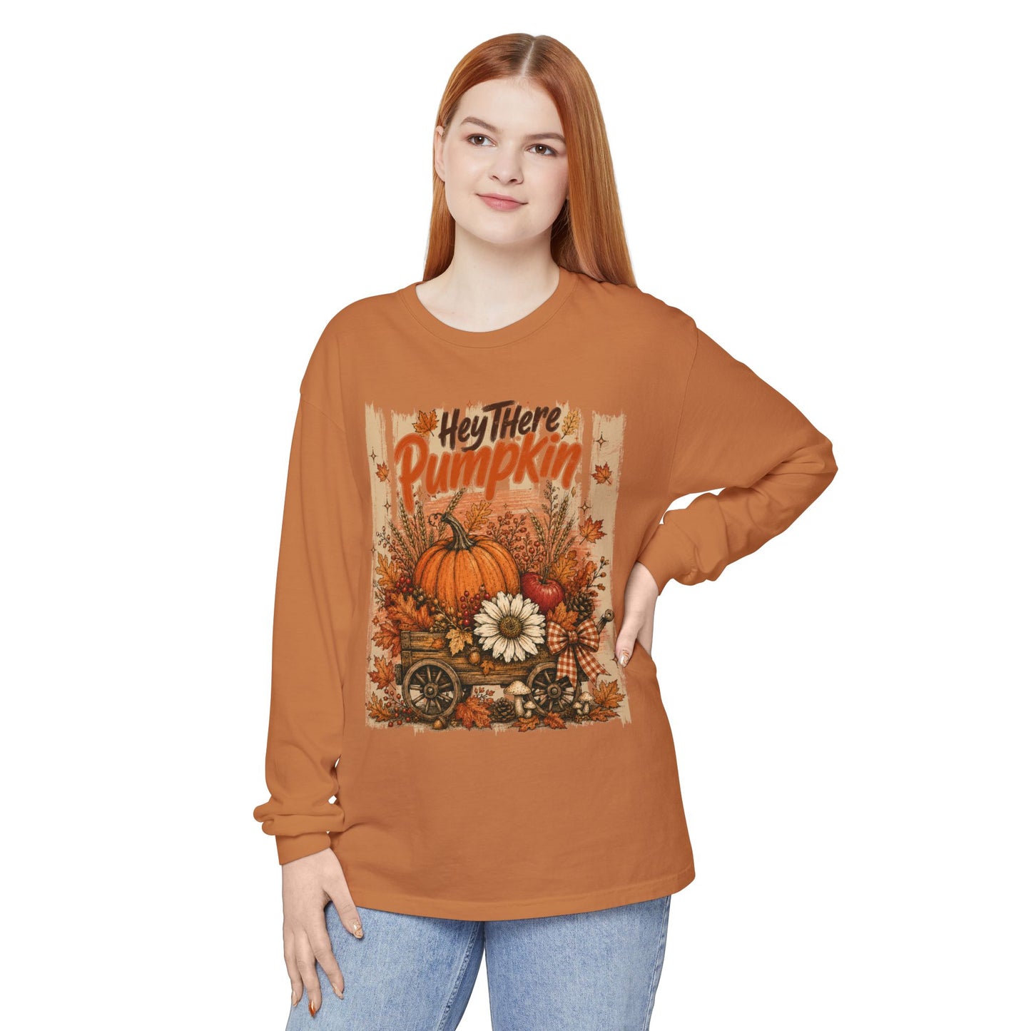 Hey There Pumpkin | Comfort Colors Long Sleeve Tee