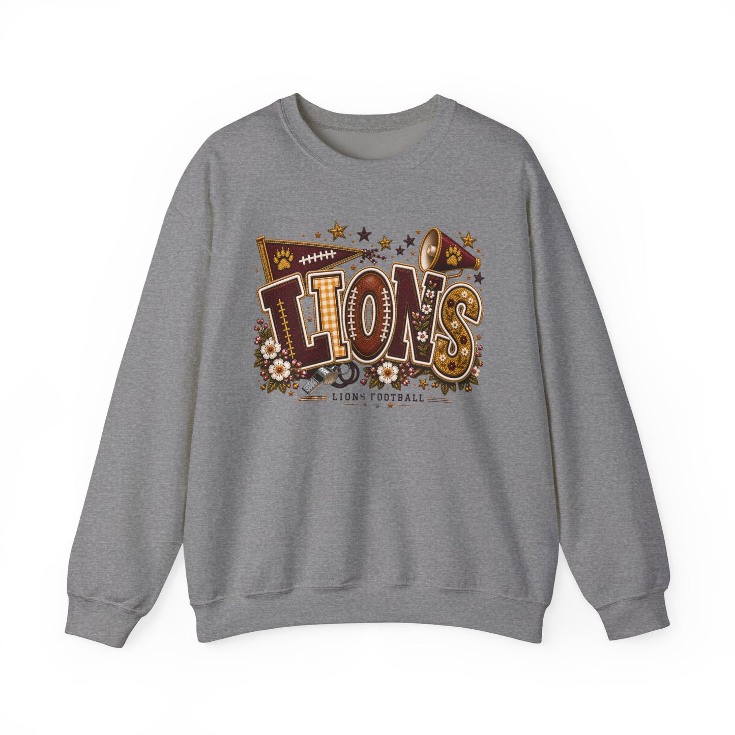 Lions Game Day Patchwork Crewneck