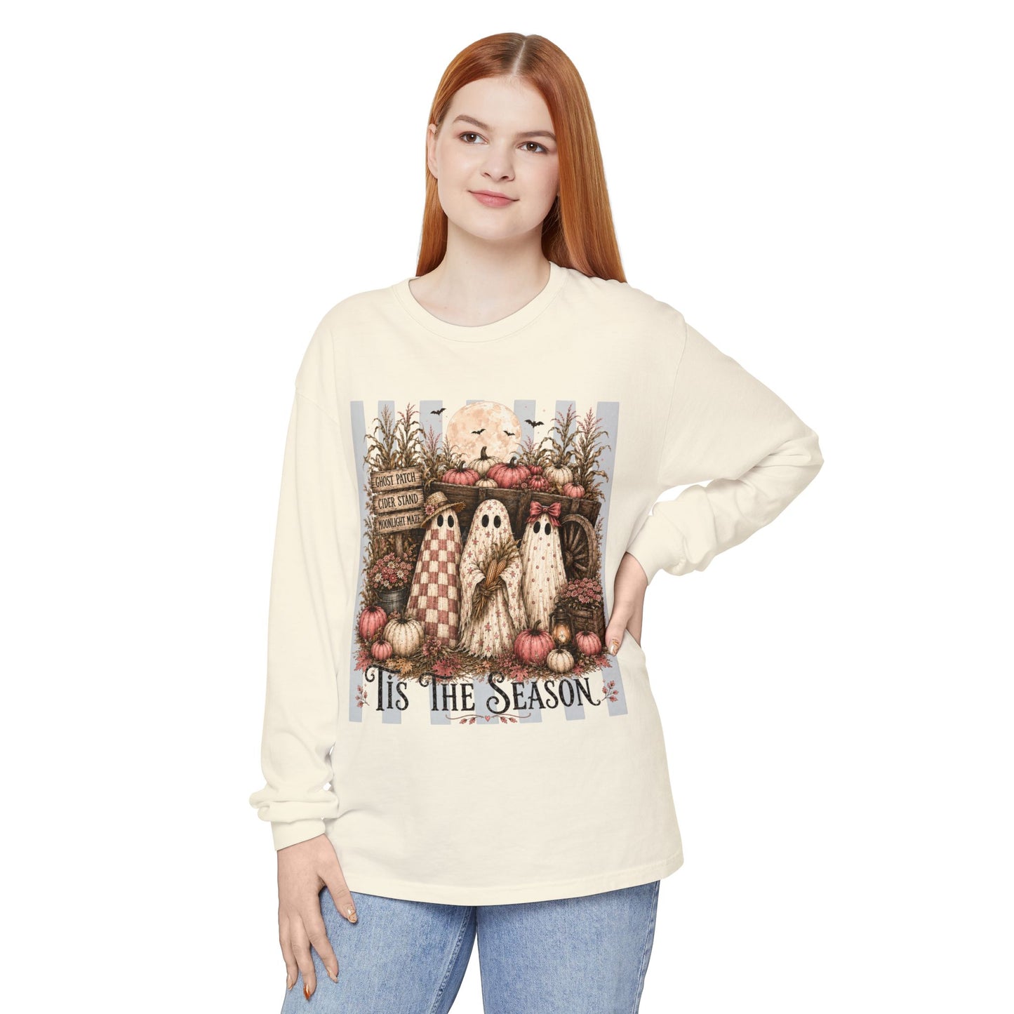 'Tis the Season Ghosts | Comfort Colors Long Sleeve Tee
