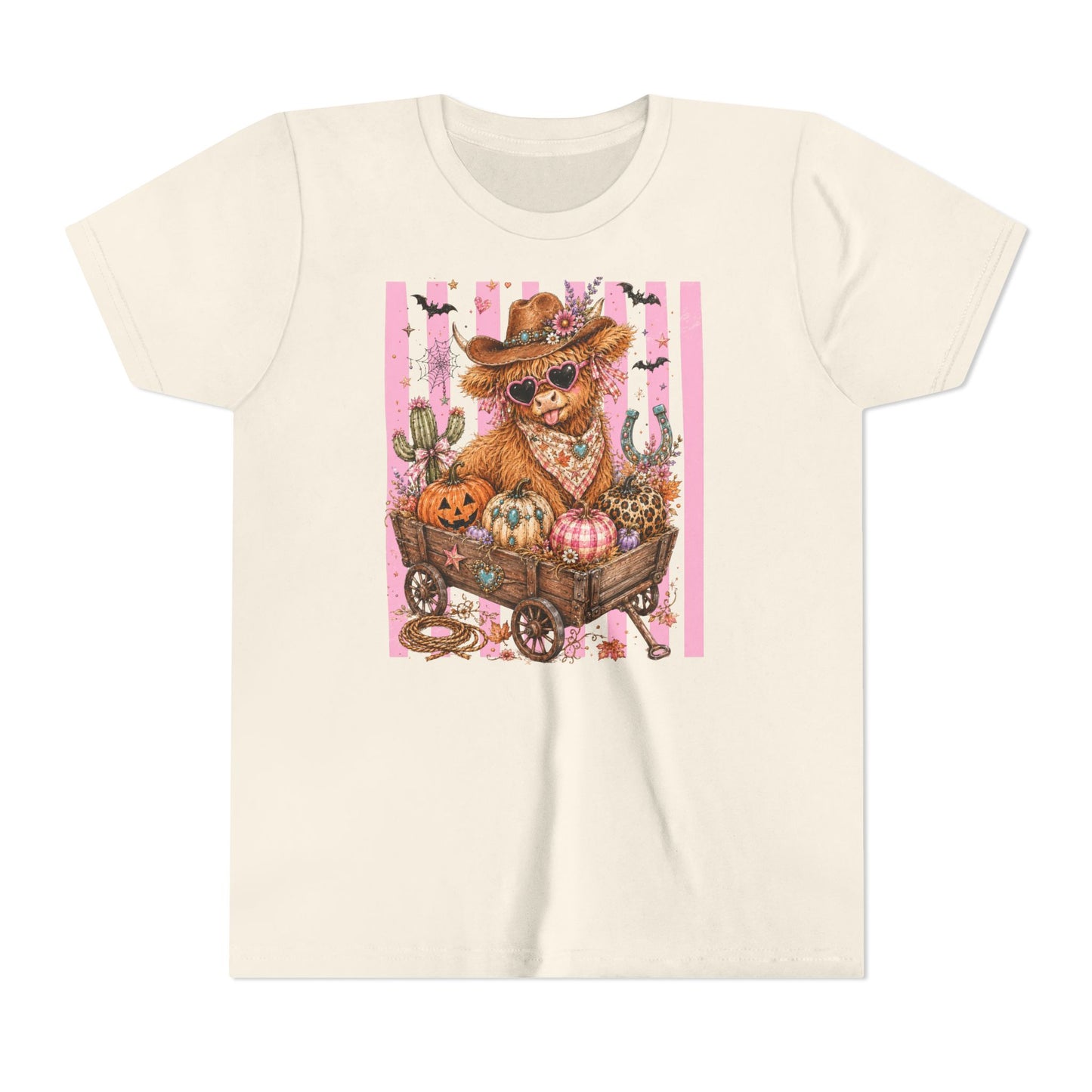 Fall Highland Cow Wagon | Youth Tee