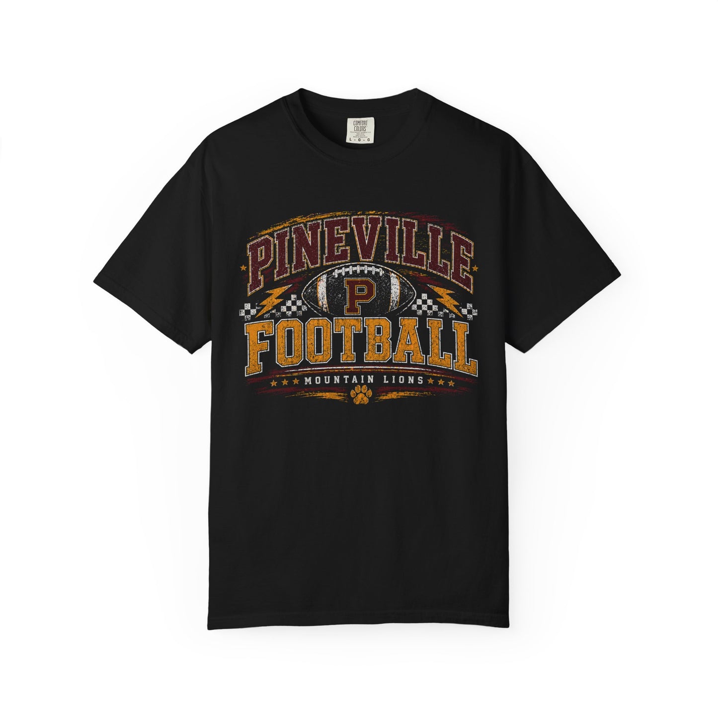 Pineville Mountain Lions Football Graphic Tee | Comfort Colors 1717 | Chasing Grace Boutique Exclusive