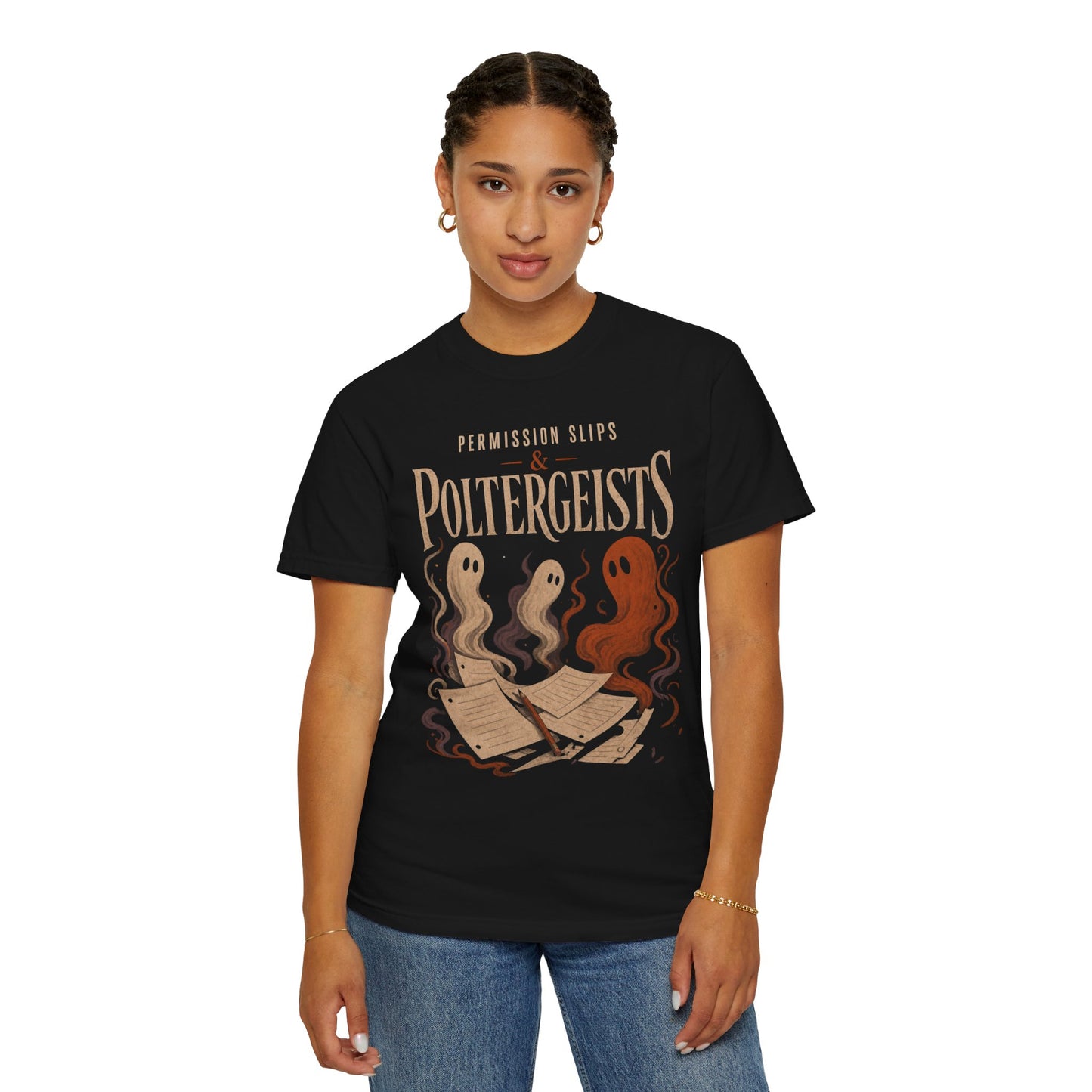 Permission Slips & Poltergeists Comfort Colors Halloween Tee