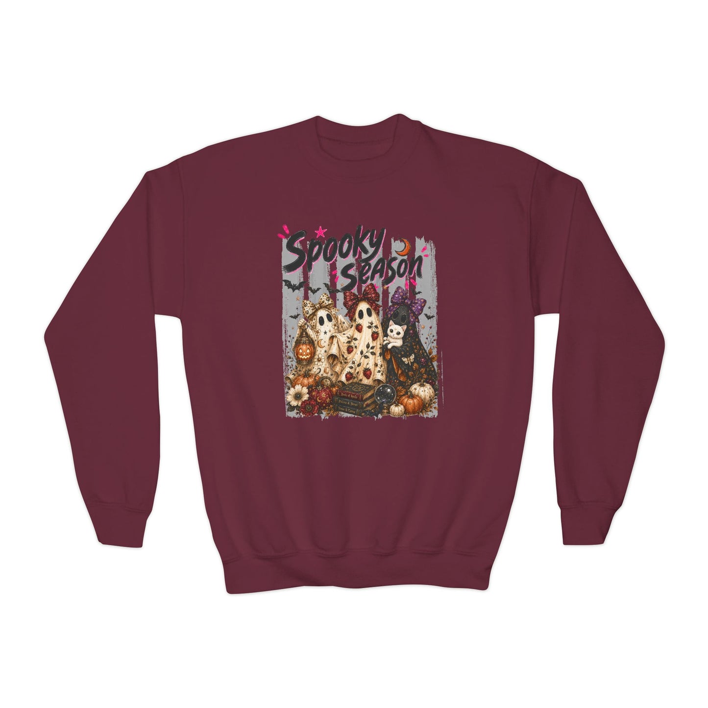 Spooky Season Ghost Group | Youth Crewneck Sweatshirt