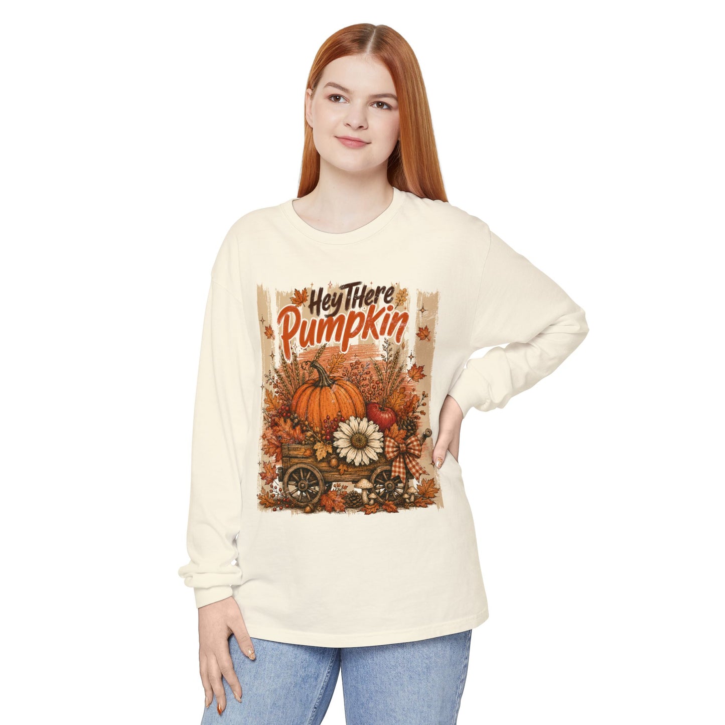 Hey There Pumpkin | Comfort Colors Long Sleeve Tee