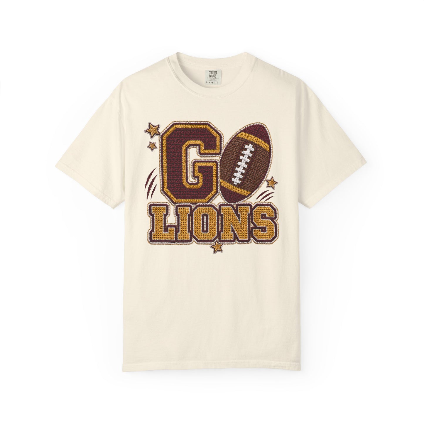 Go Lions Crochet Game Day Comfort Colors Tee