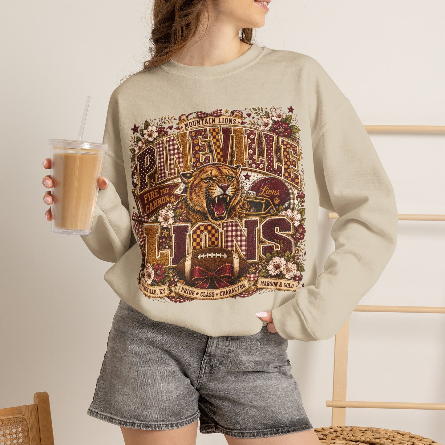Pineville Lions Cottage Varsity Crewneck
